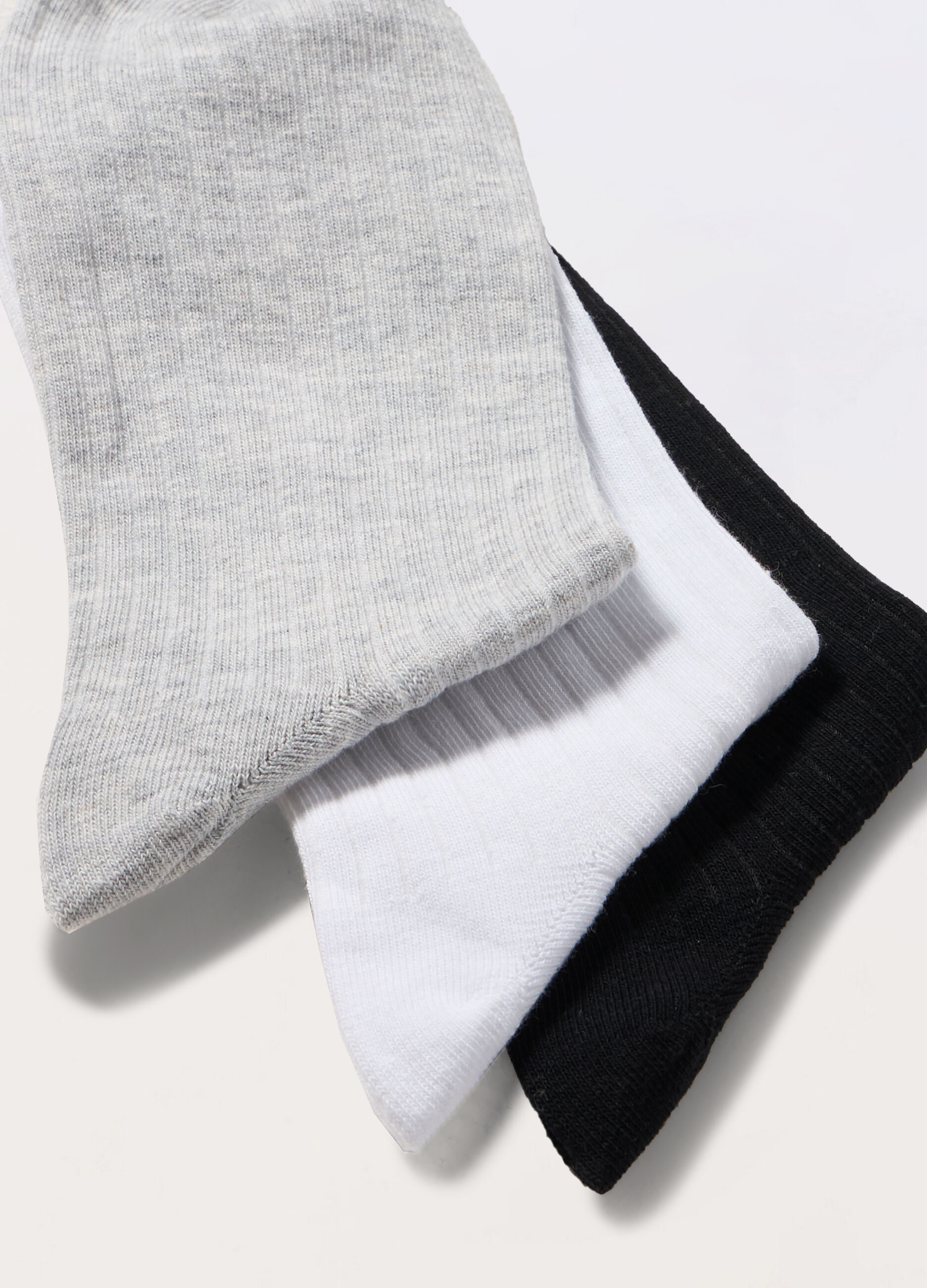 3 pack calzini sneaker in cotone stretch a coste uomo_1