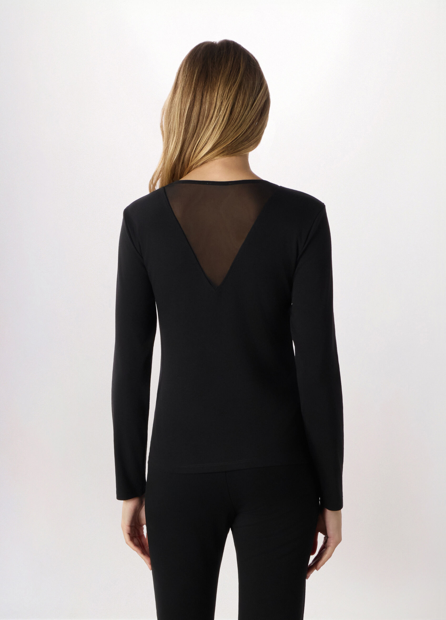 T-shirt in jersey di cotone stretch donna_1