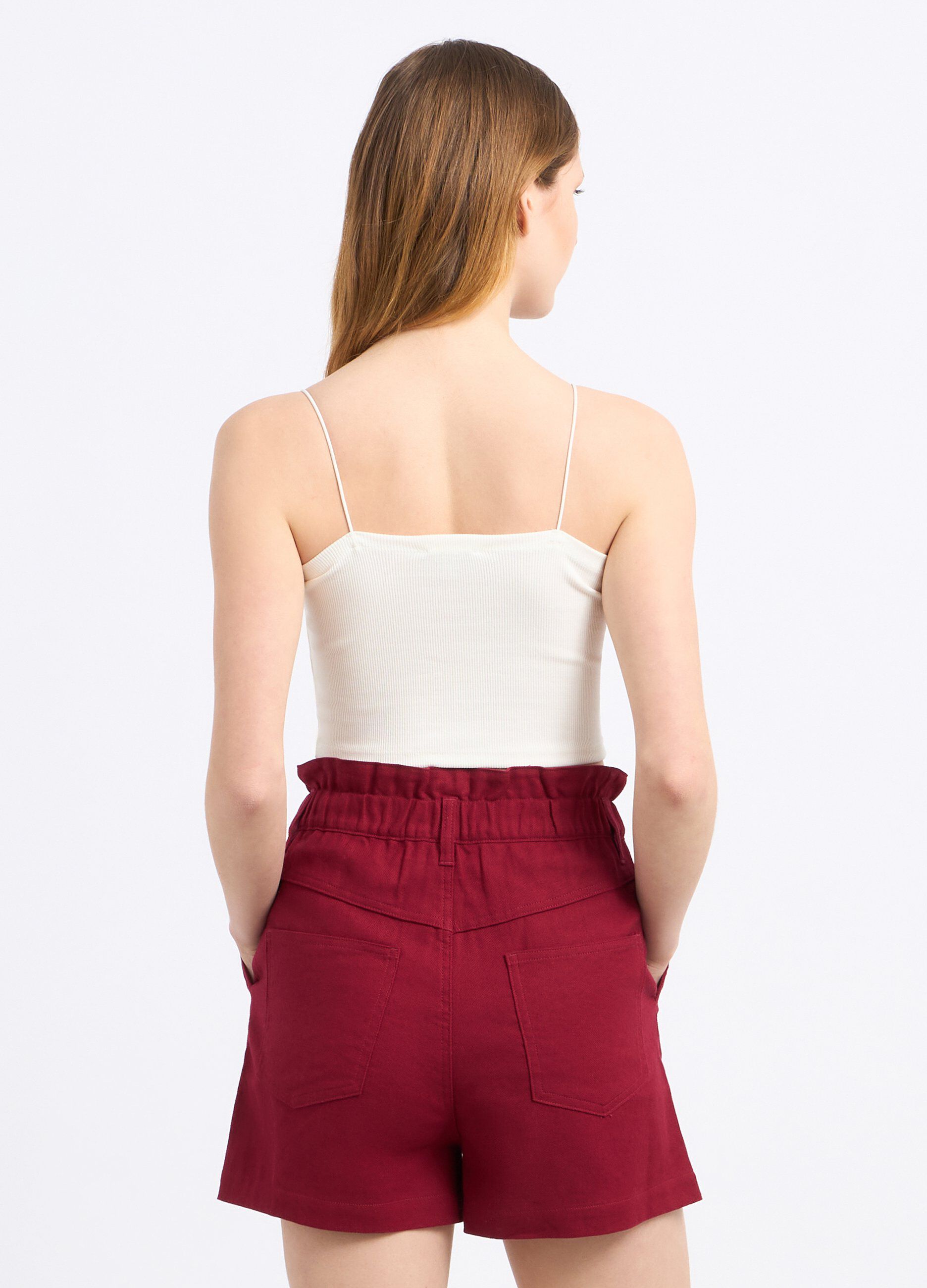 Top a fascia in costina di cotone stretch donna_1