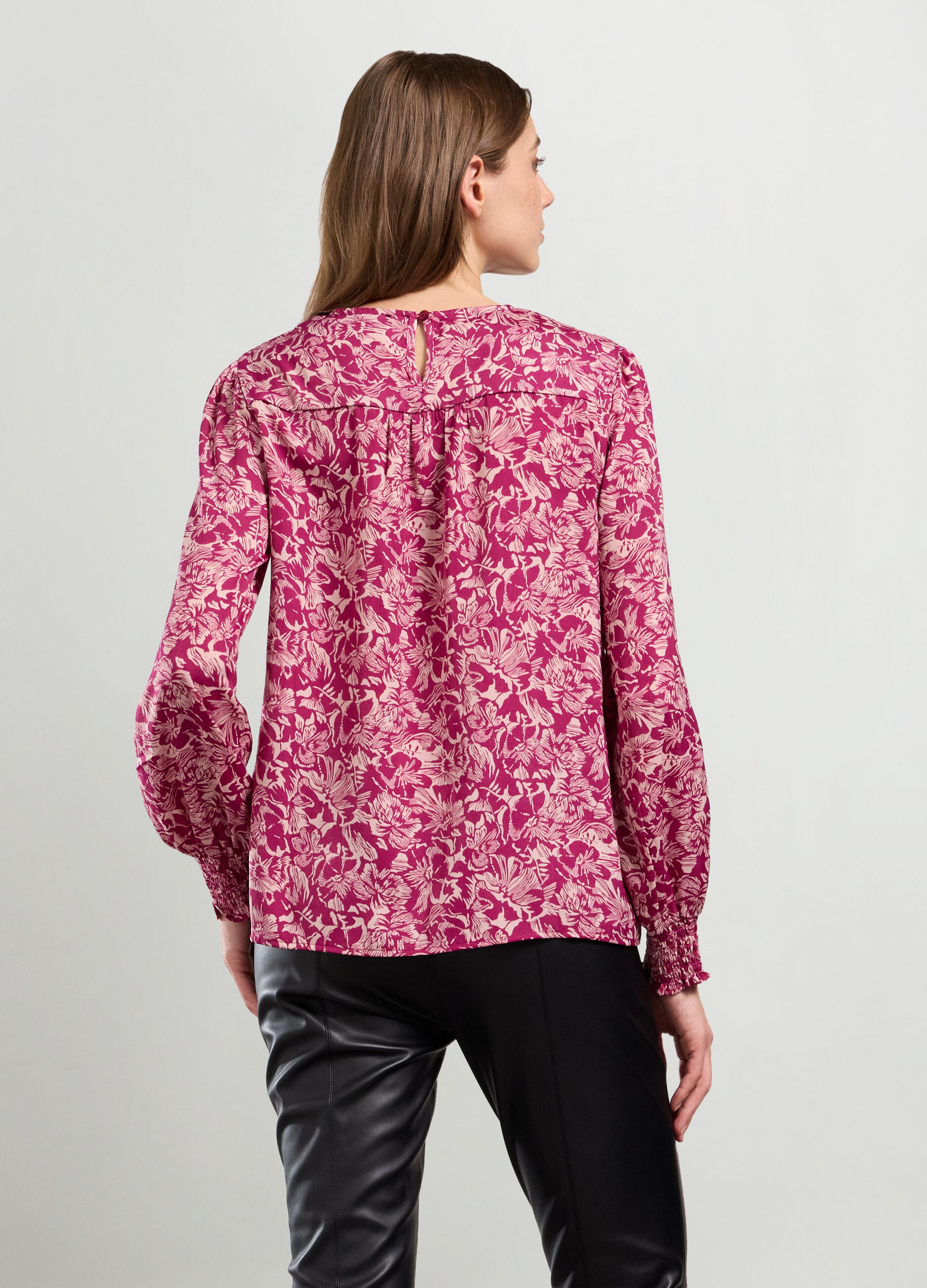 Blusa con stampa floreale donna_1