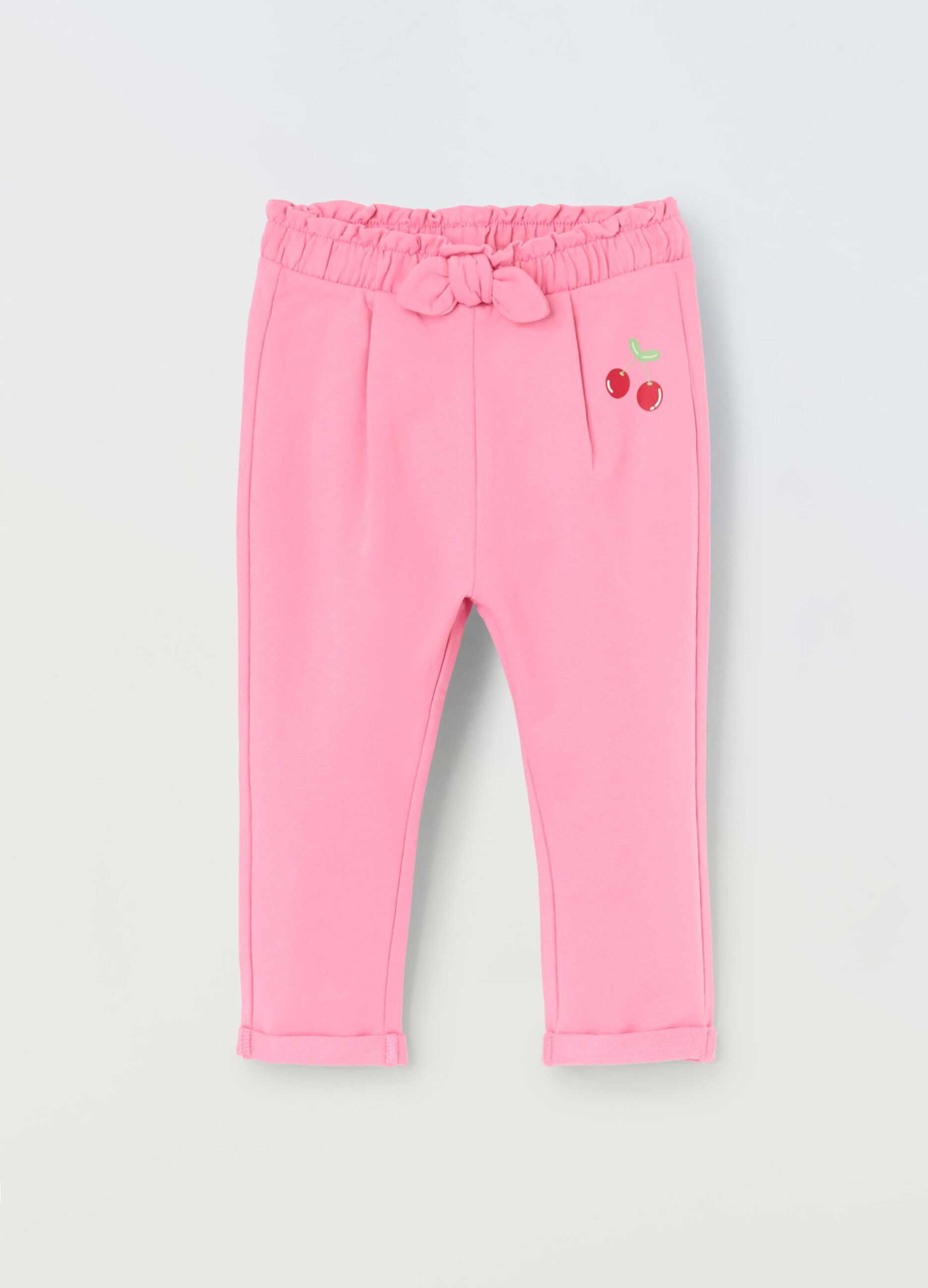 Jogger in french terry di cotone stretch neonata_0