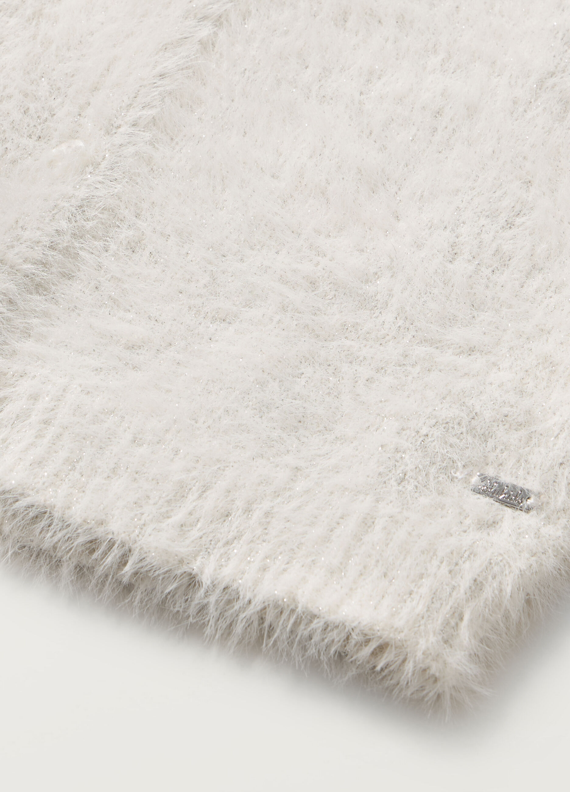 Cardigan in filato peloso bambina_1