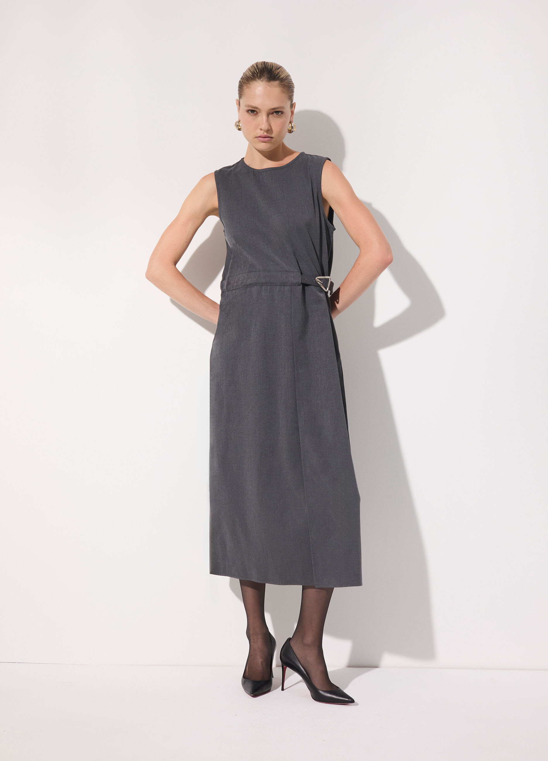 Vestito frescolana lungo smanicato donna_0