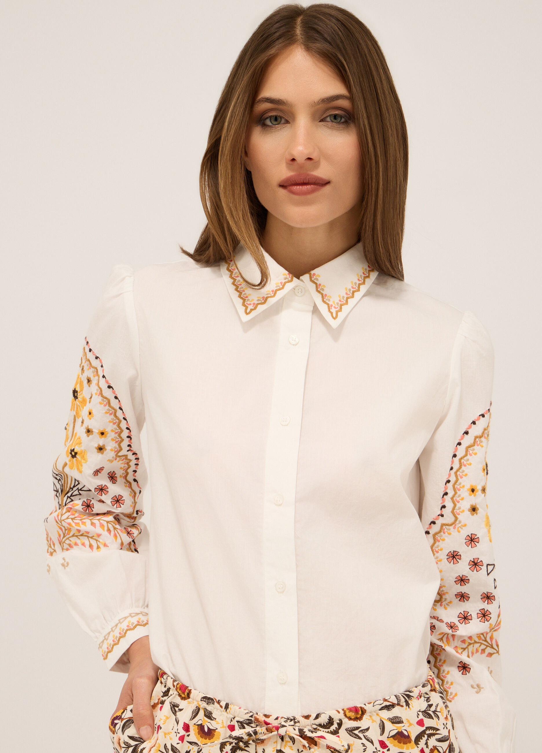 Camicia in popeline di puro cotone donna_2