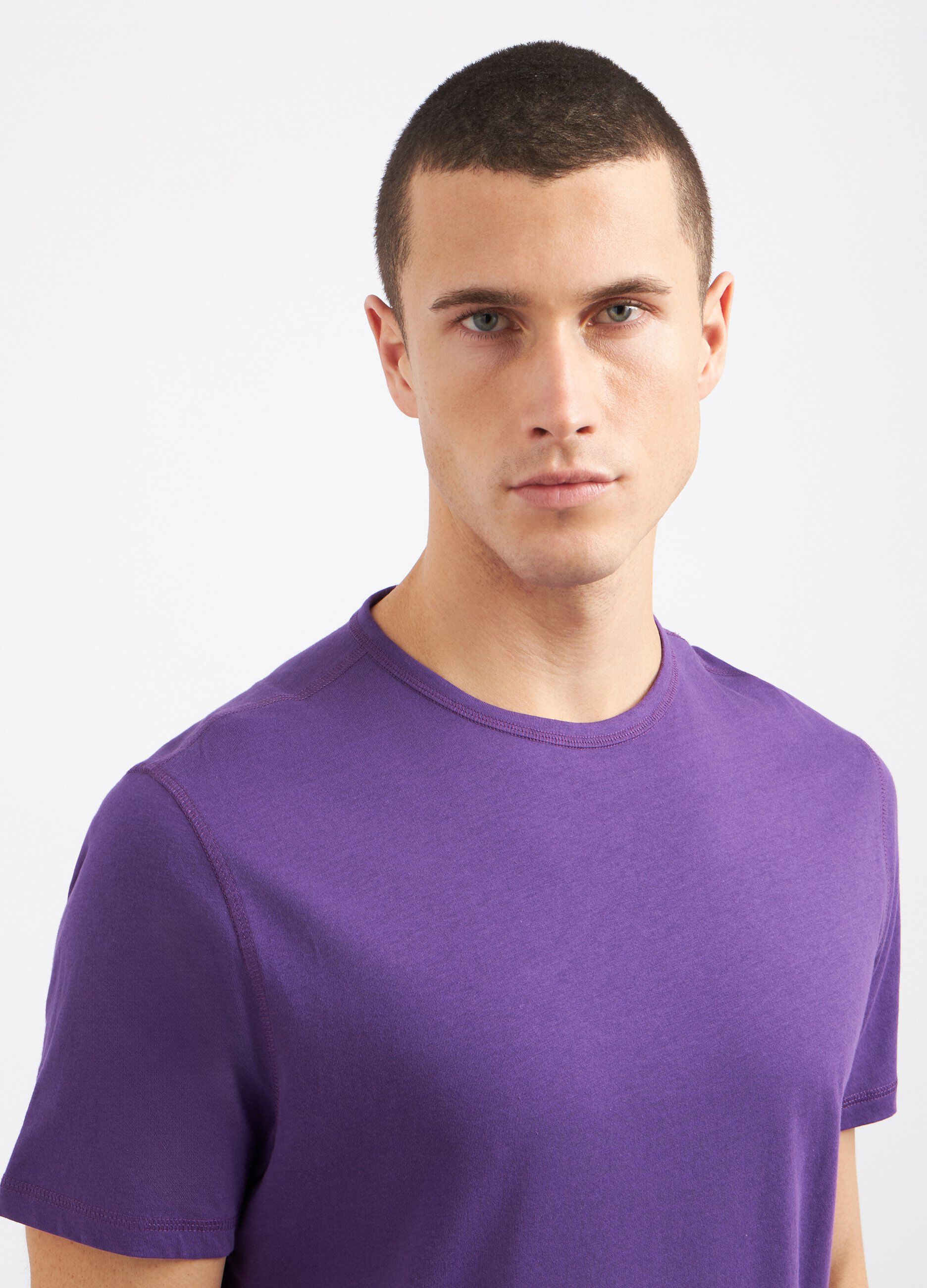 T-shirt a girocollo in puro cotone uomo_2