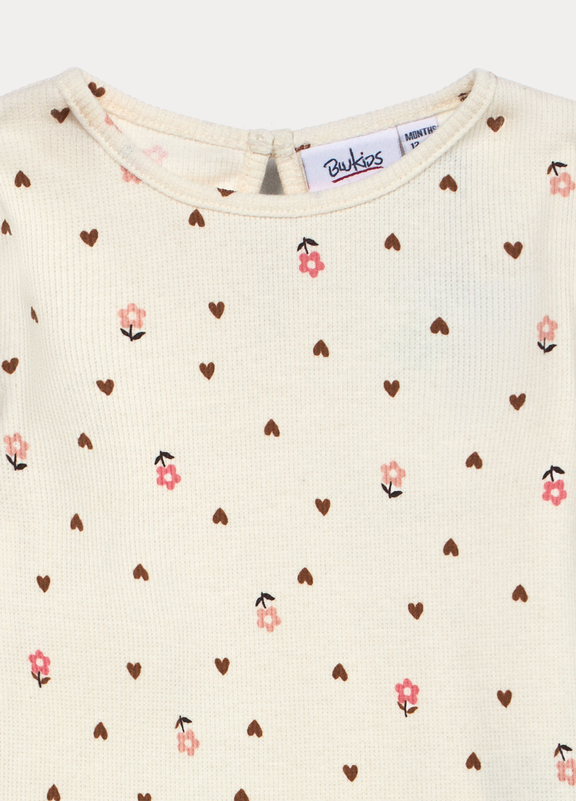 T-shirt girocollo in costina di puro cotone bimba_2