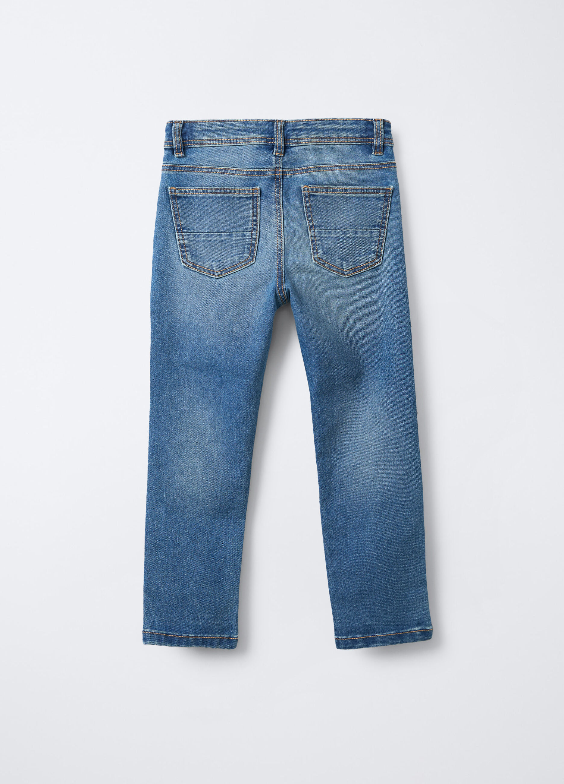 Pantaloni in Comfort Stretch Denim misto cotone Straight Fit bambino_1