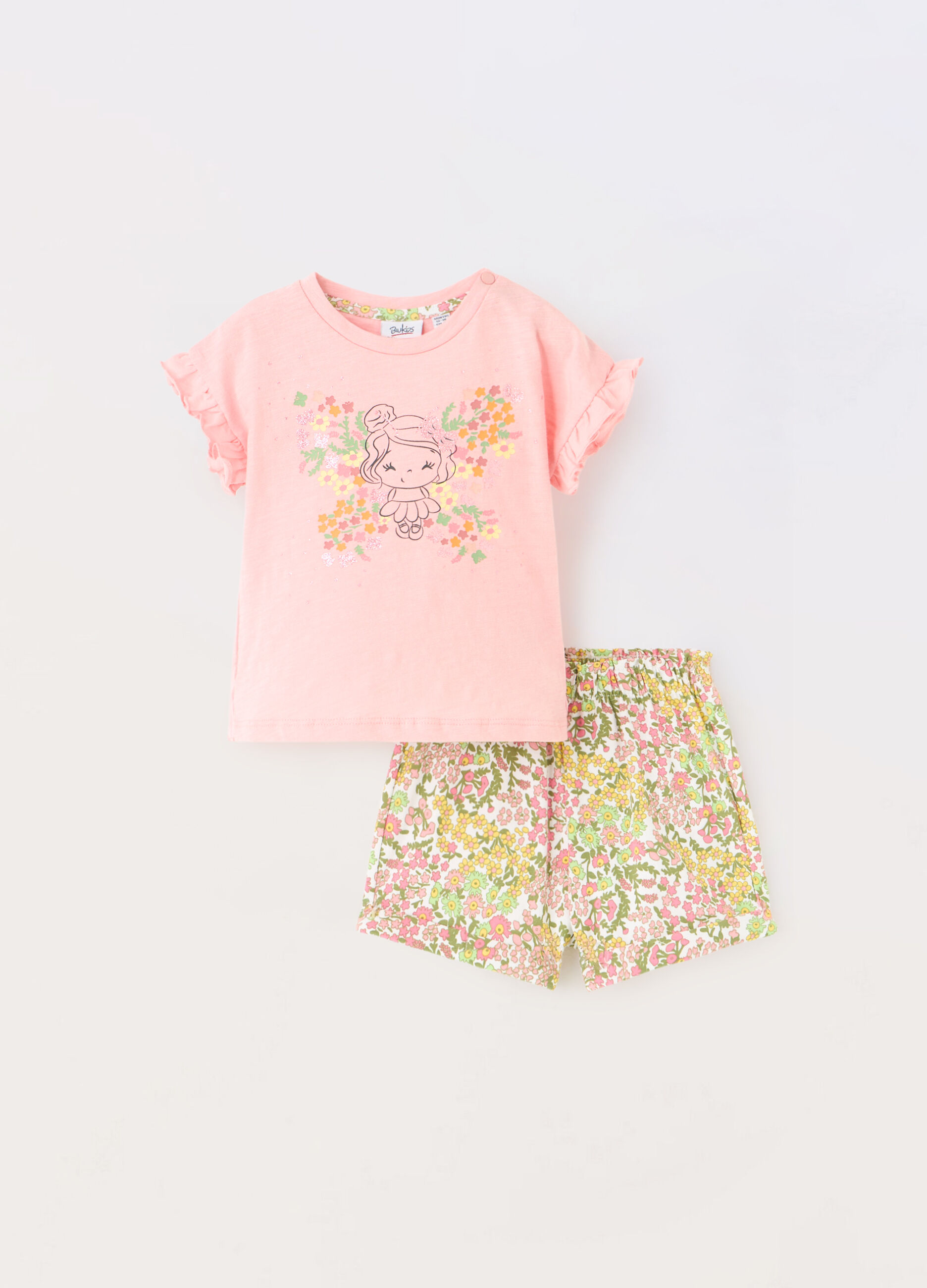 Jogging set in jersey di puro cotone slub neonata_0