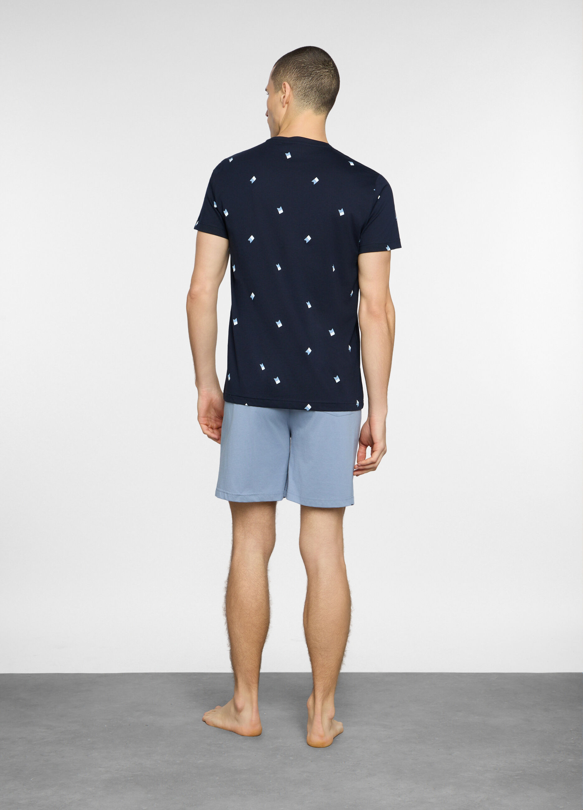 Pigiama corto in jersey con stampa uomo_1