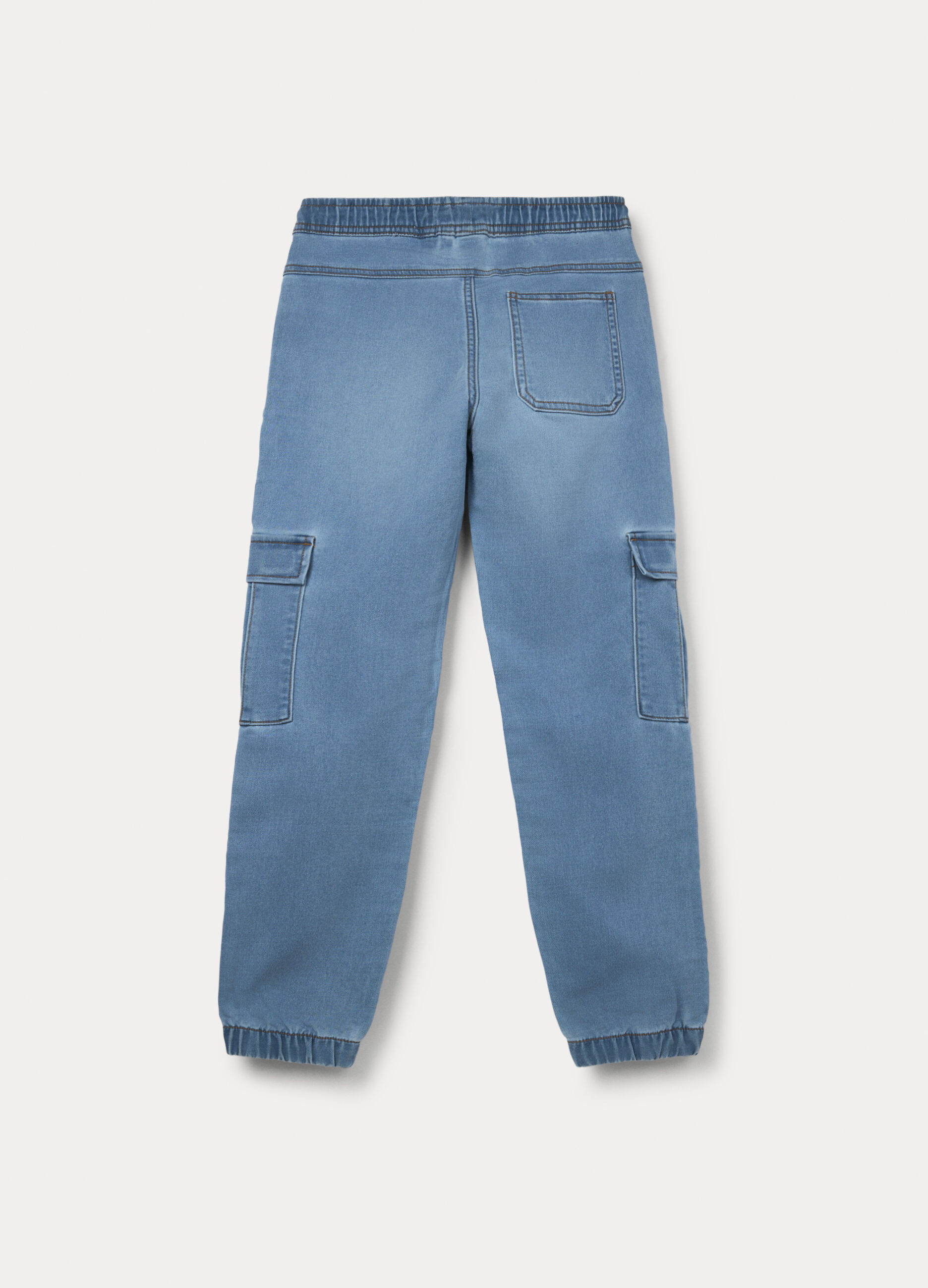 Jogger cargo in denim bambino_1