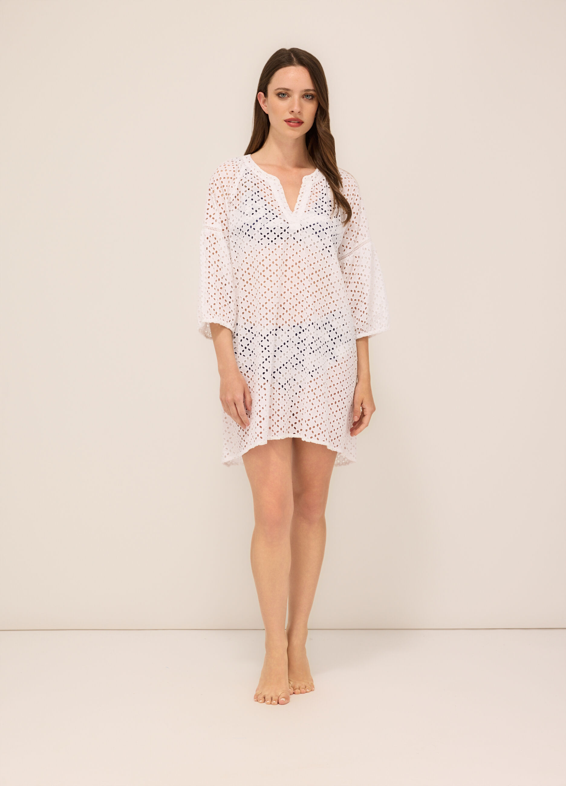 Copricostume in puro cotone sangallo donna_0