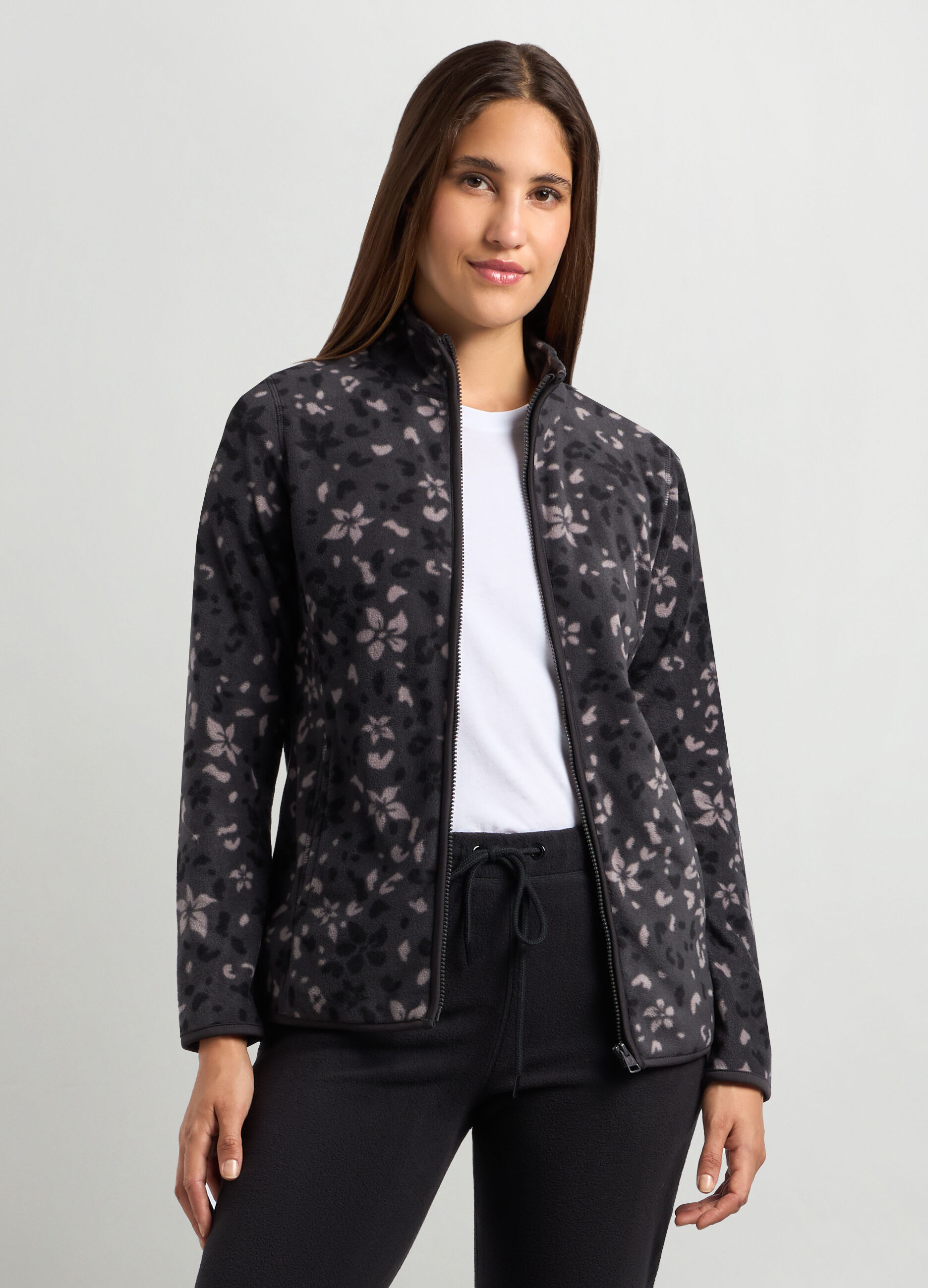 Felpa in pile con stampa donna _0