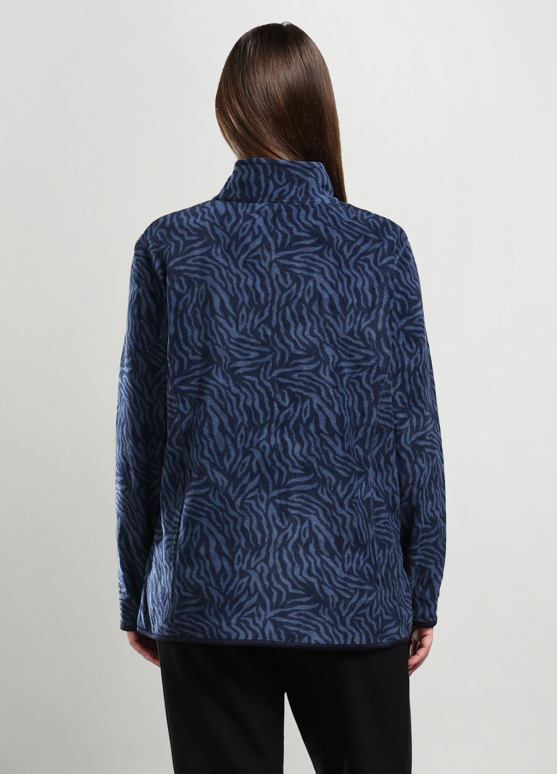 Felpa in pile con stampa donna curvy_1