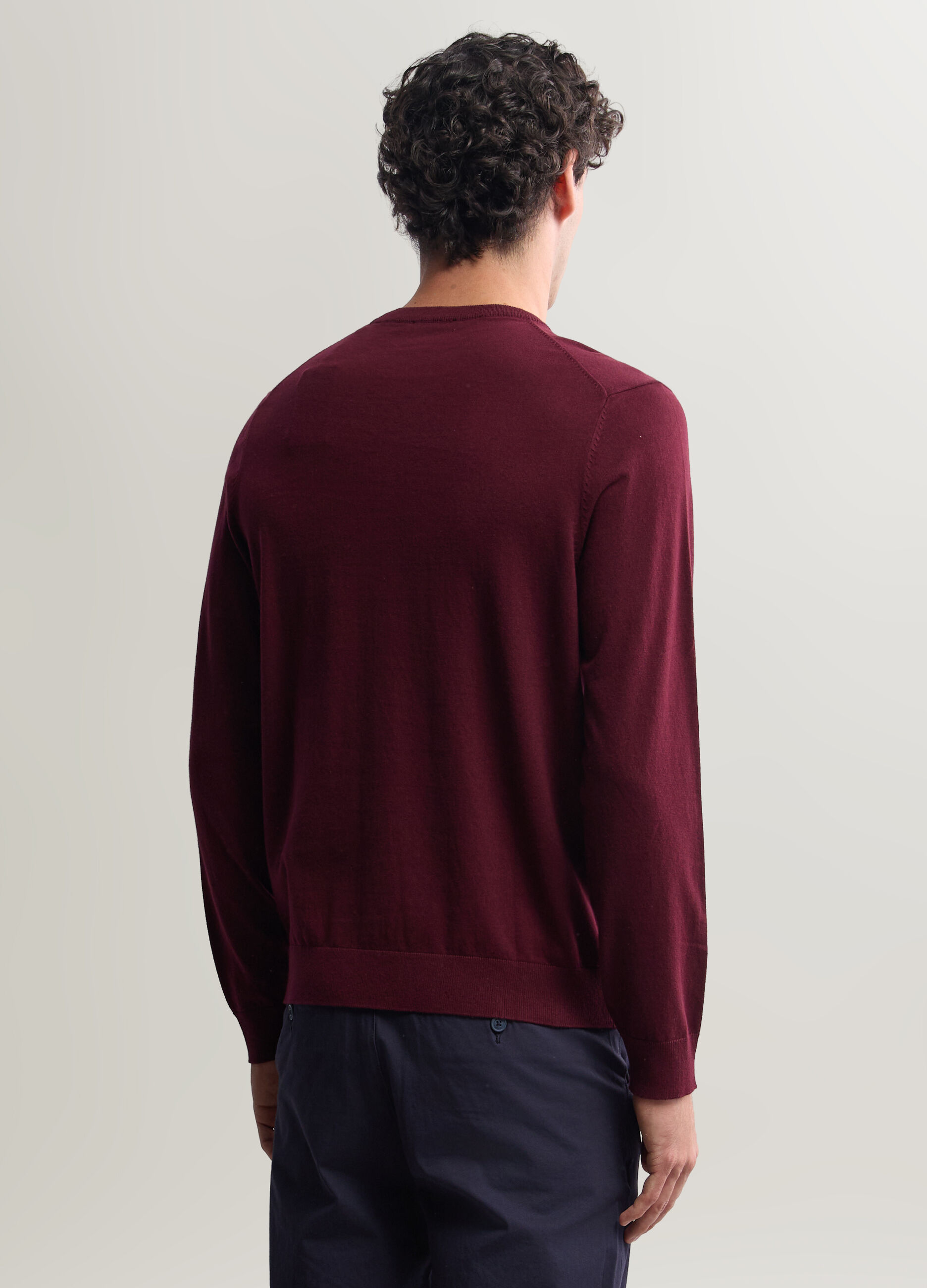Maglione girocollo in misto cotone uomo_1