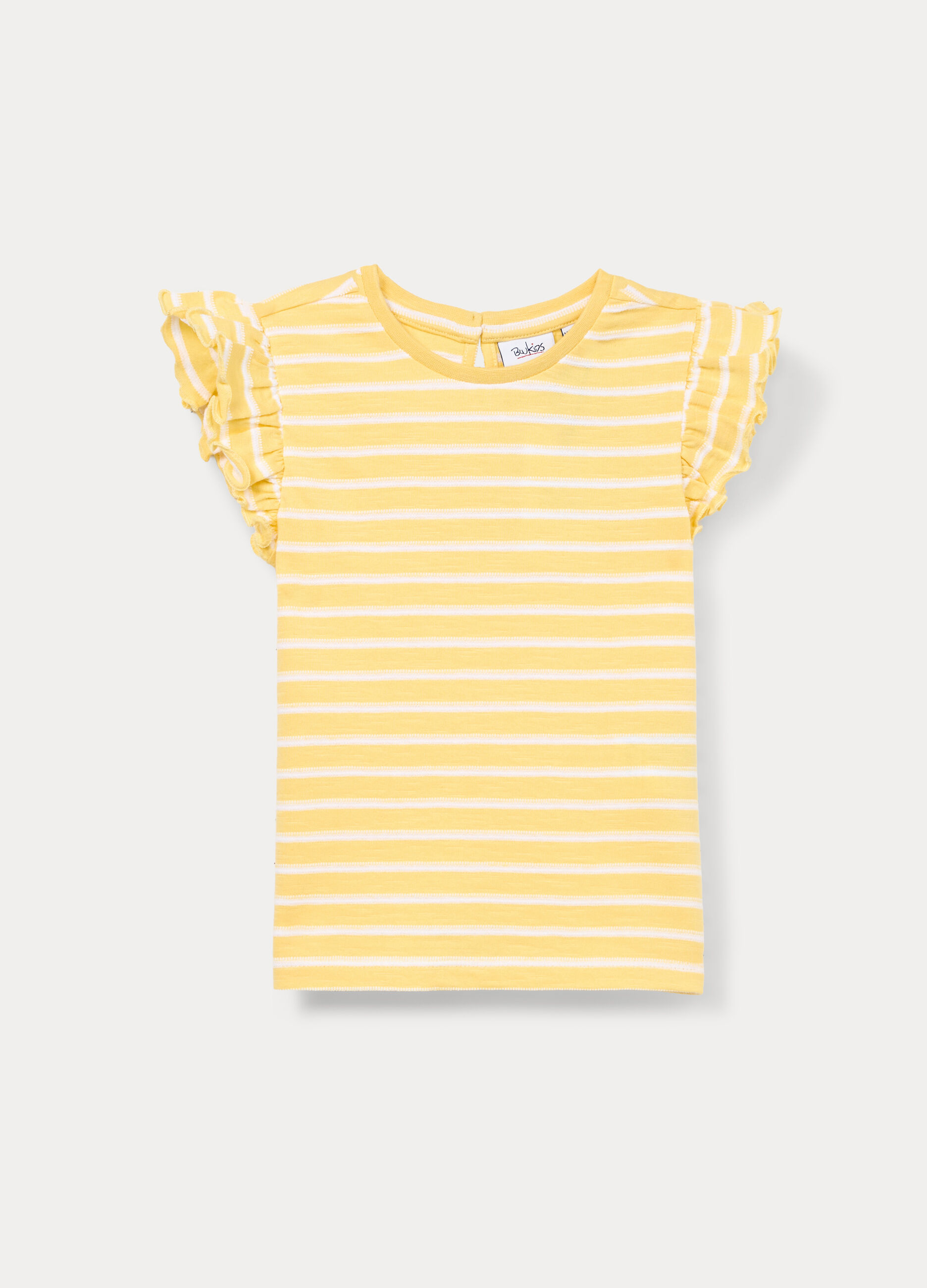 T-shirt in jersey slub di puro cotone bimba_0