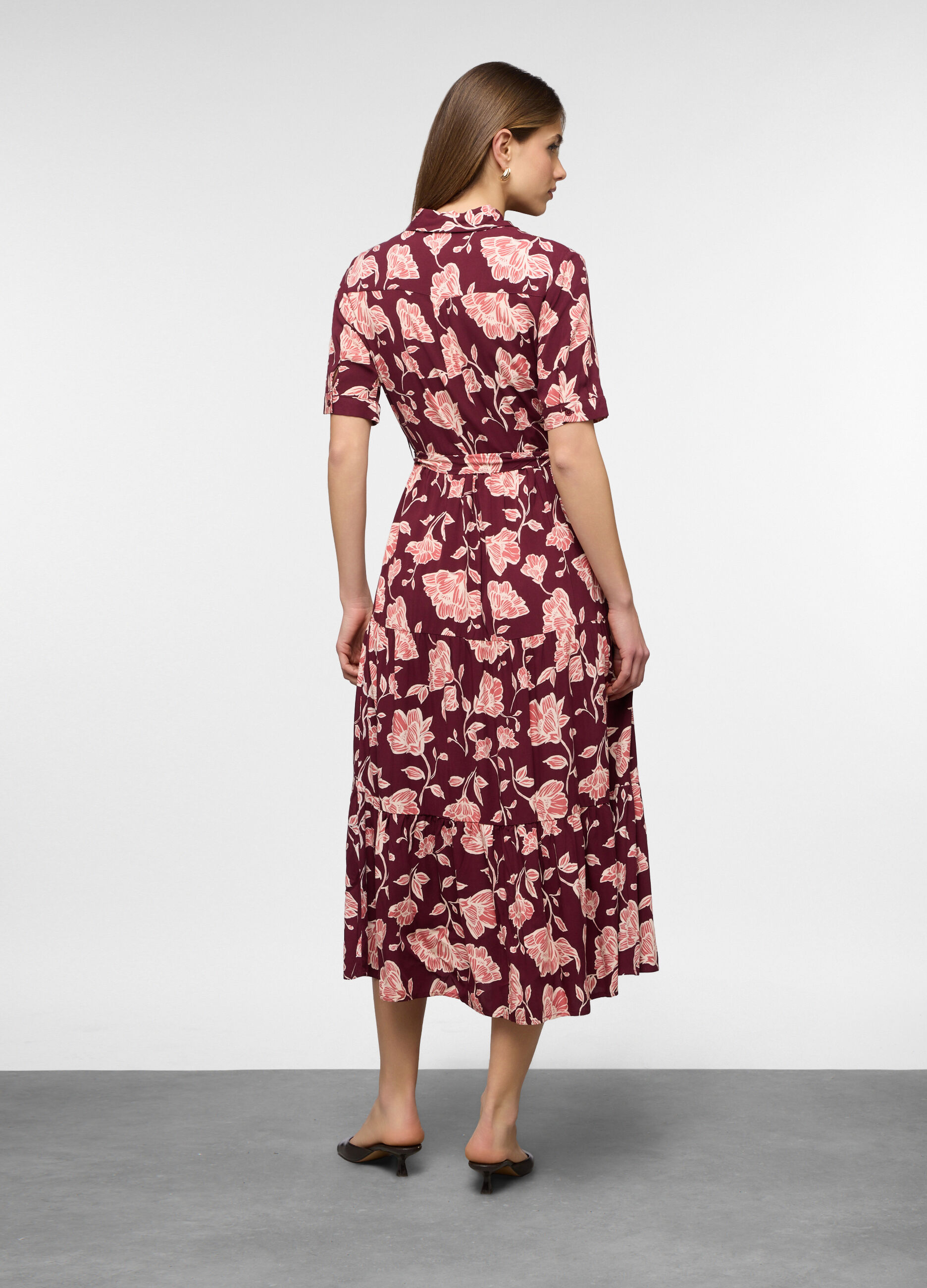 Abito lungo chemisier di pura viscosa donna_1