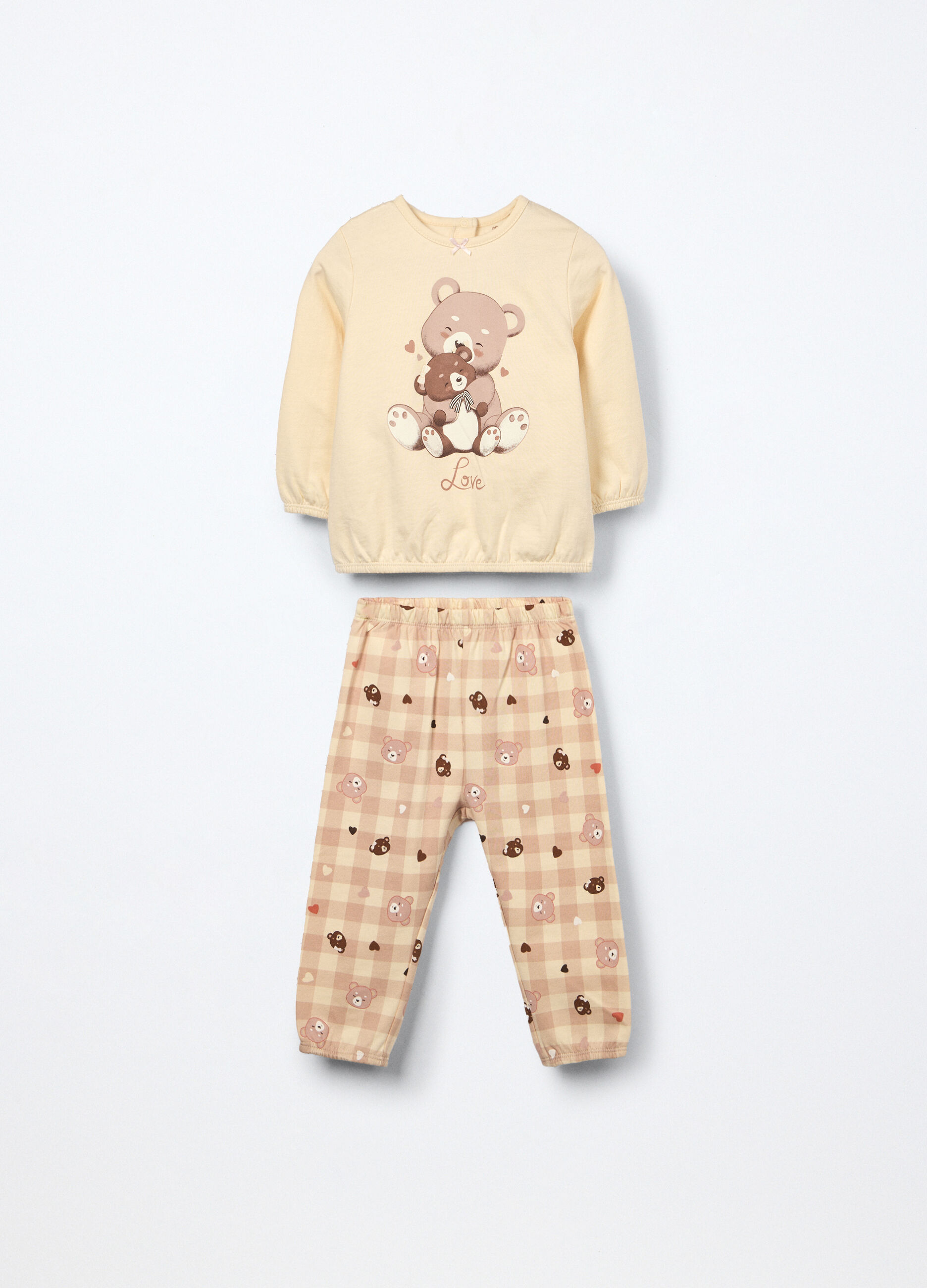 Set pigiama lungo in cotone fleece neonata_0