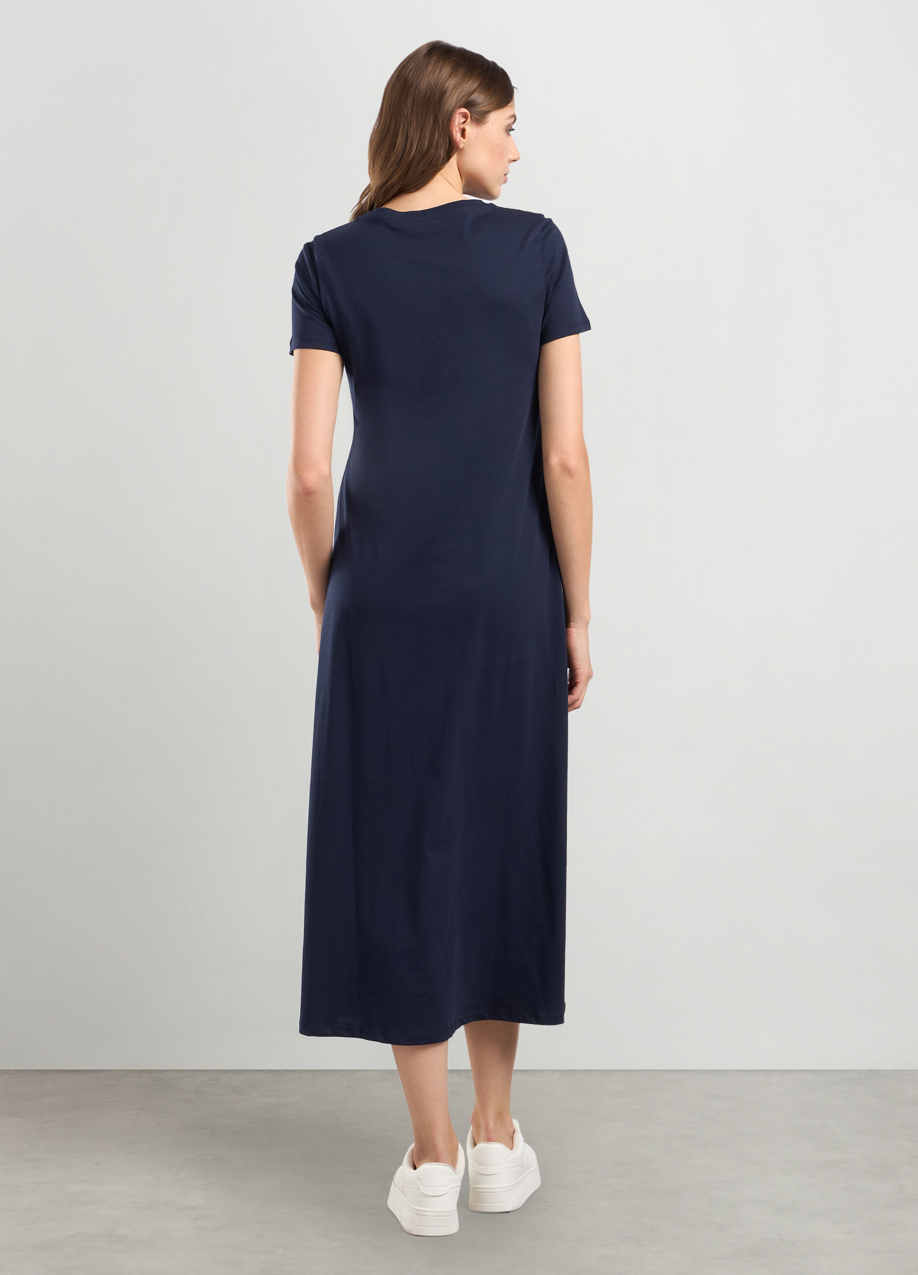 Abito lungo in jersey di puro cotone donna_1
