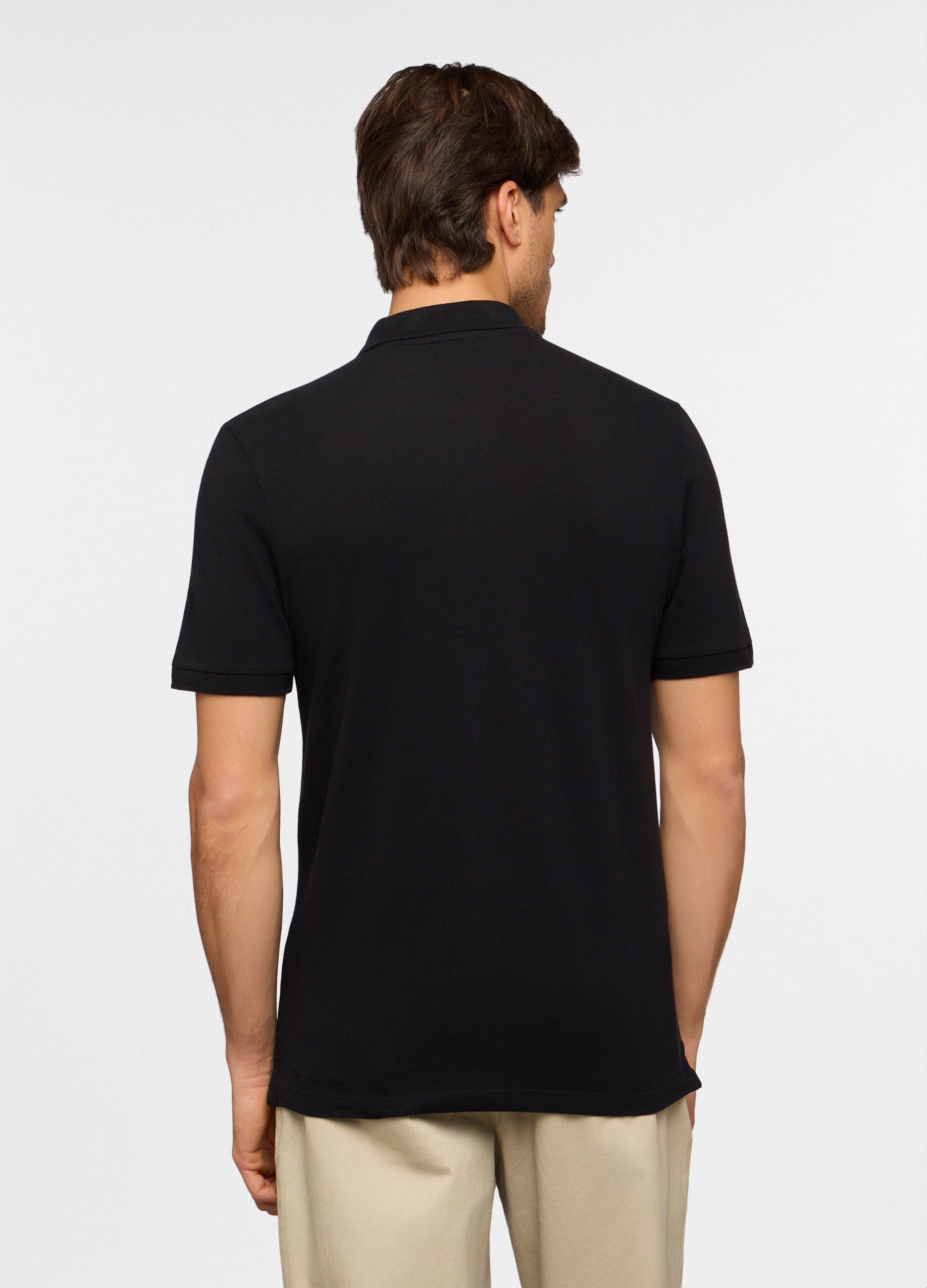 Polo a maniche corte in piquet di cotone uomo_1