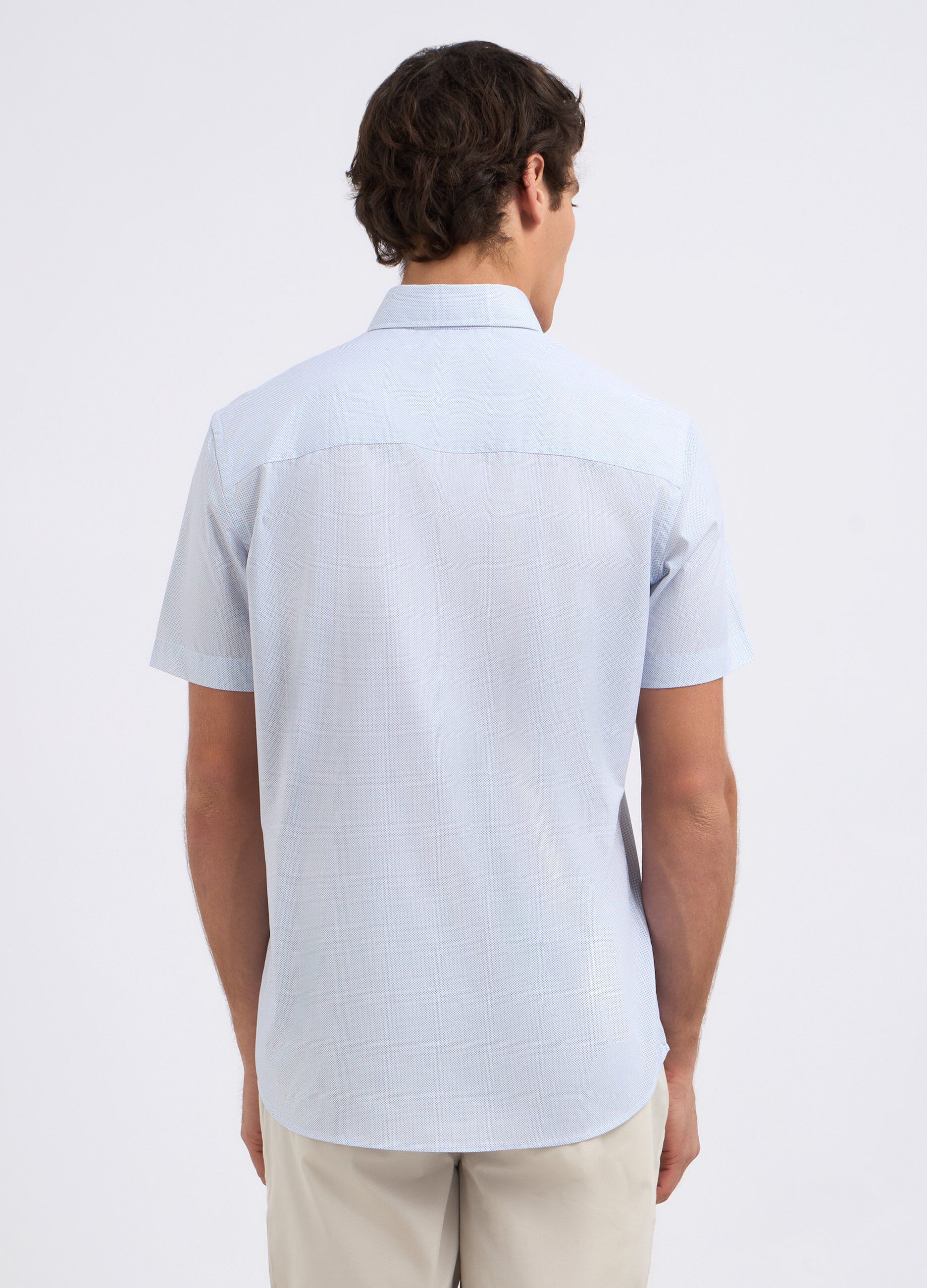 Camicia a maniche corte in misto cotone uomo_1