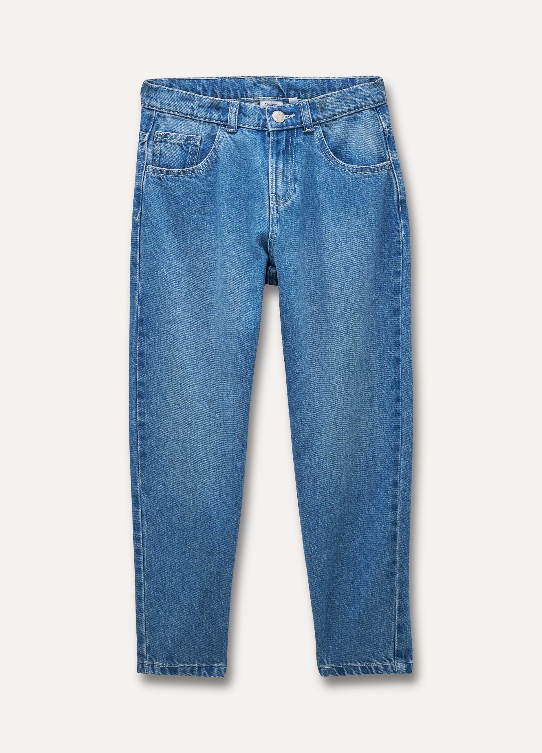 Denim balloon fit in puro cotone ragazzo_0