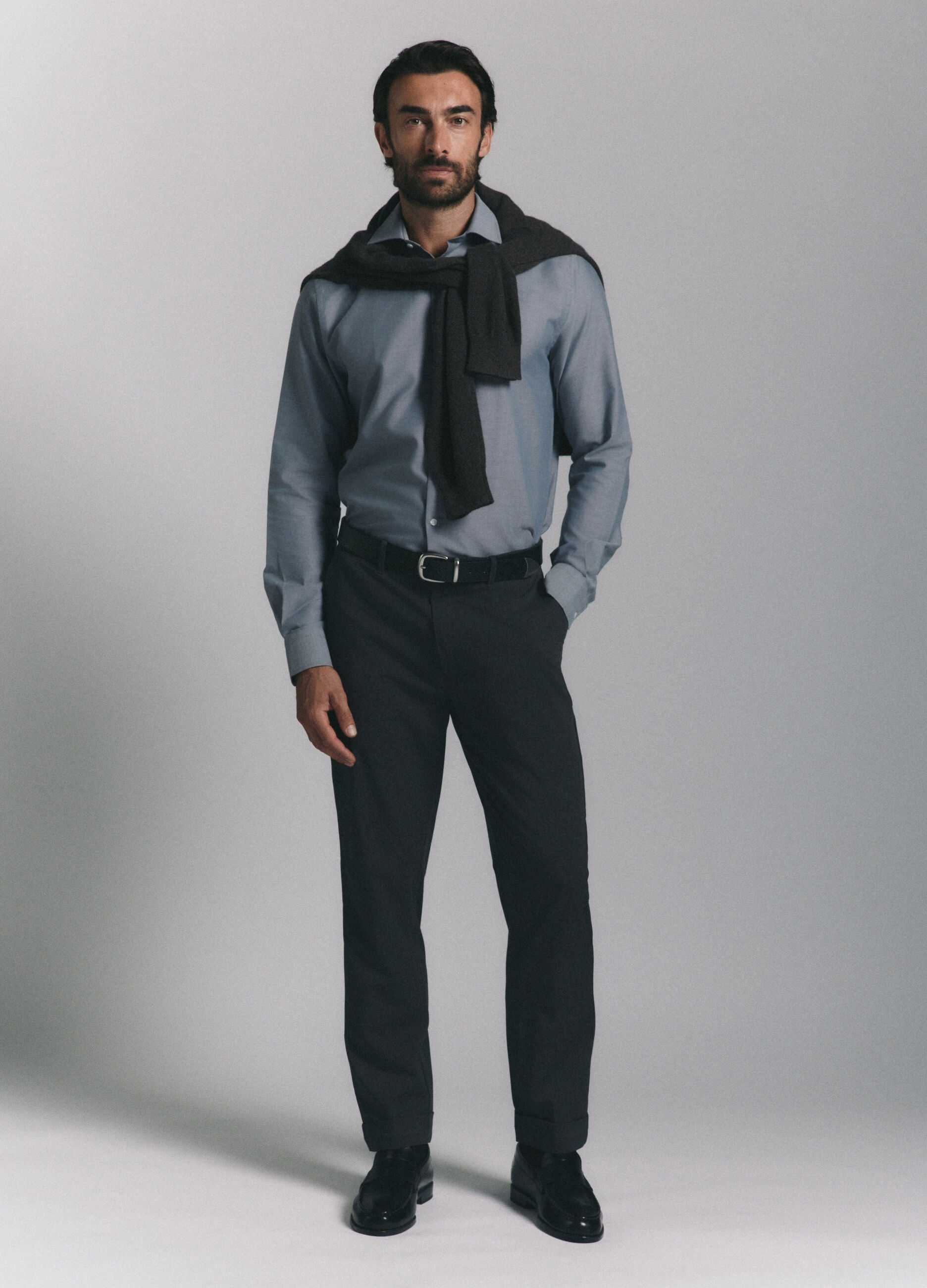 Pantaloni chino in tessuto stretch uomo_0
