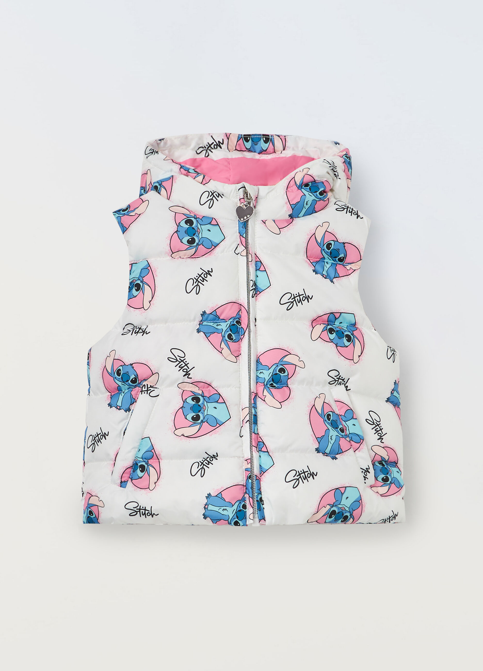 Gilet imbottito con cappuccio bambina_0