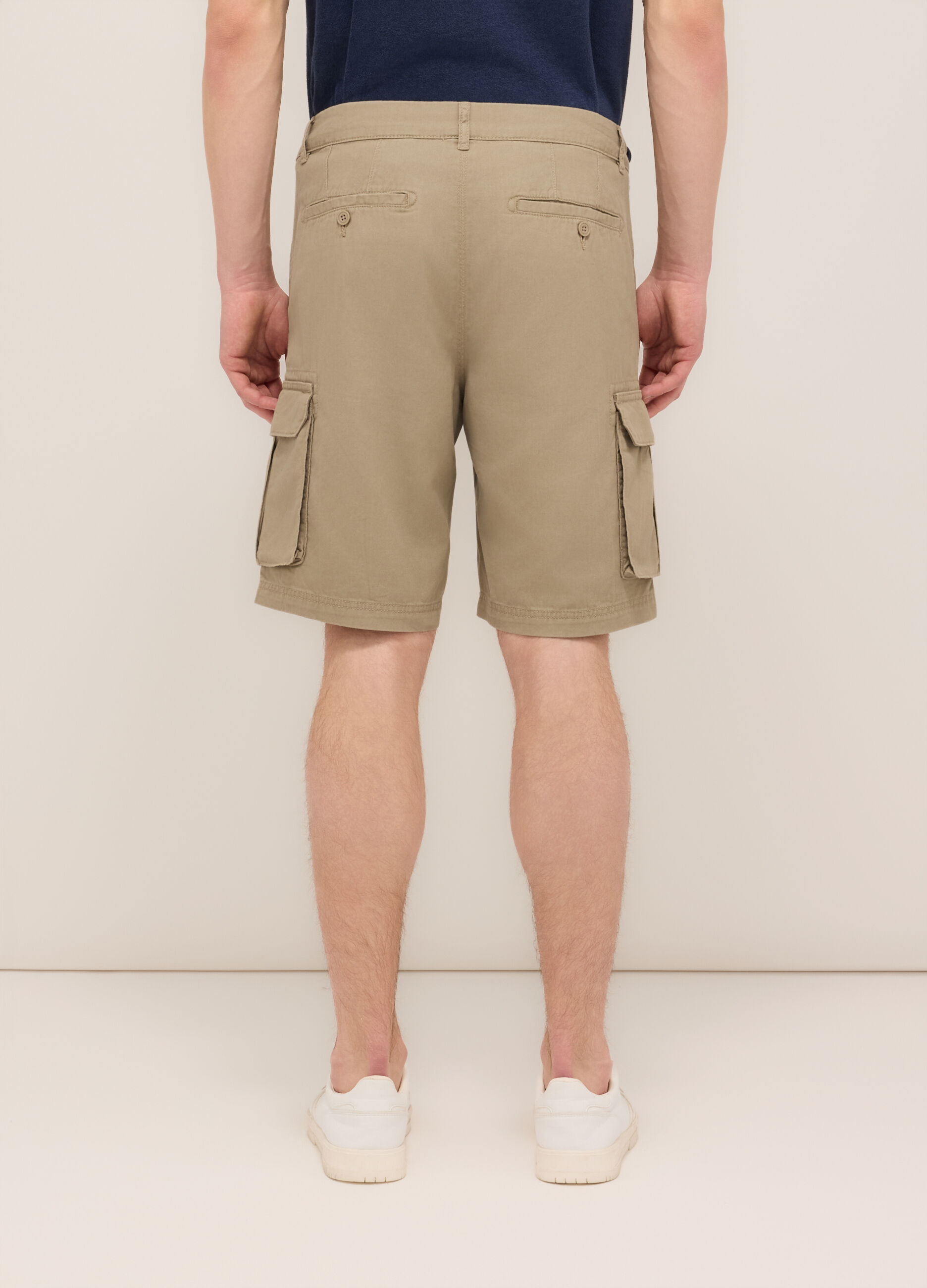 Bermuda cargo in twill di cotone uomo_1