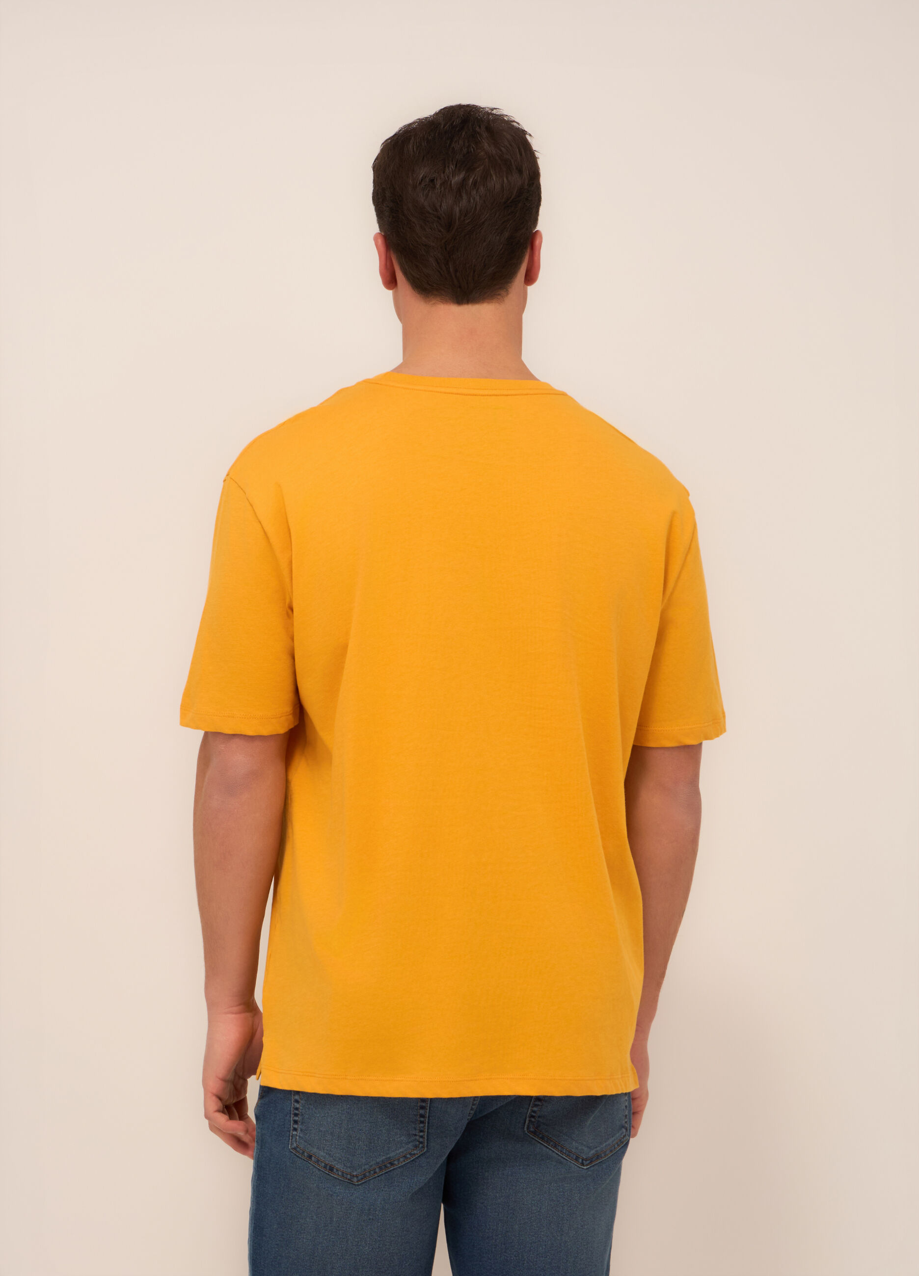 T-shirt in jersey di cotone con taschino uomo