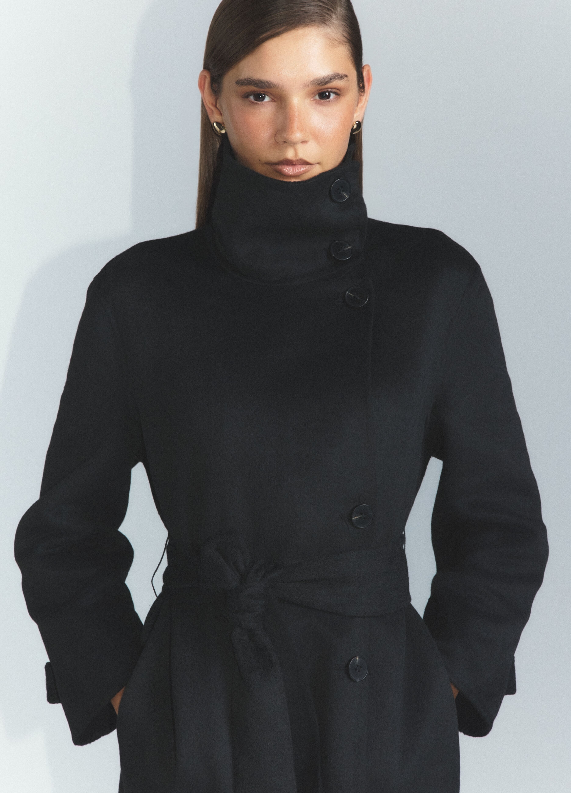 Cappotto lungo misto lana donna_4