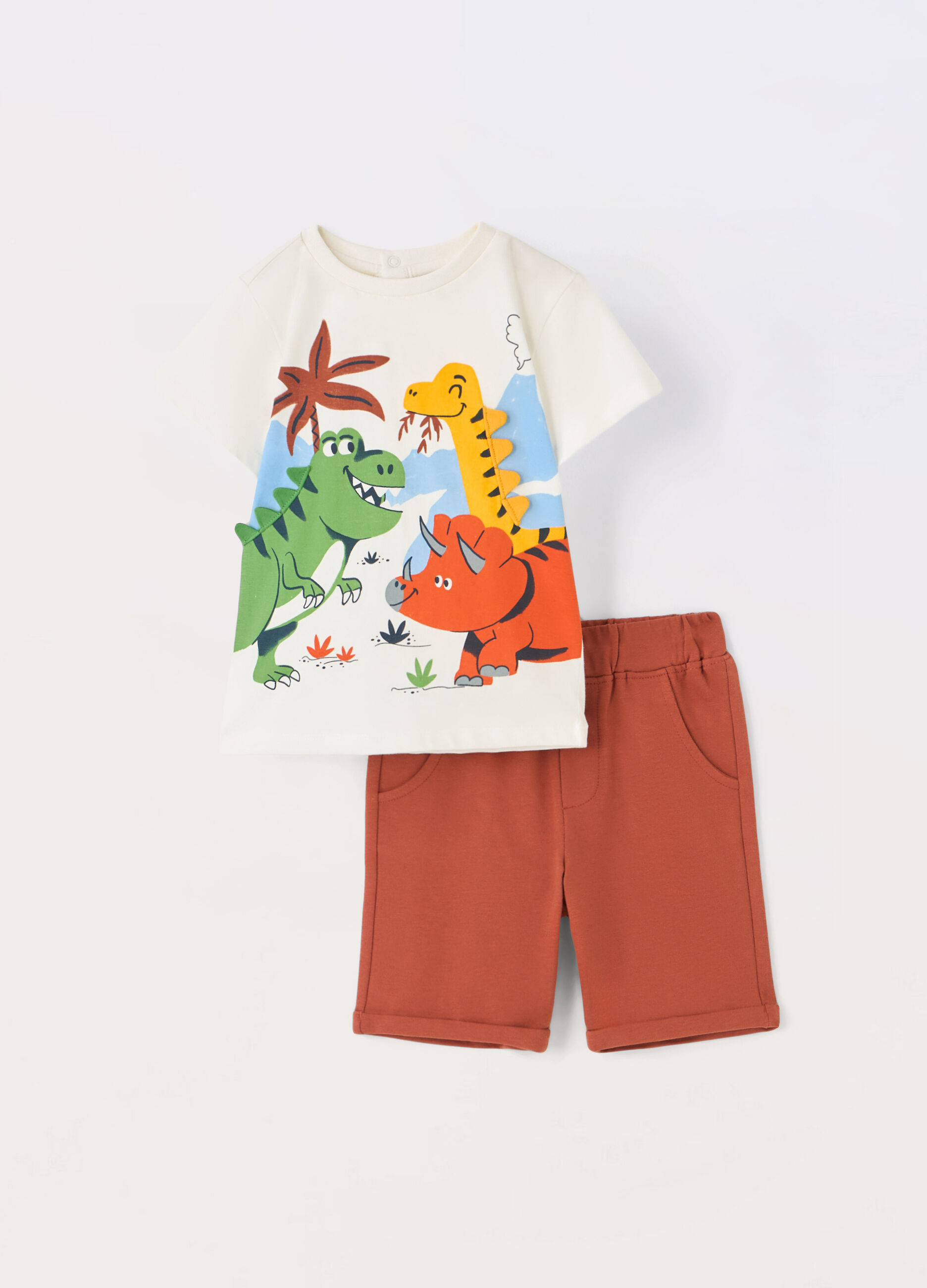 Jogging set in jersey di puro cotone neonato_0