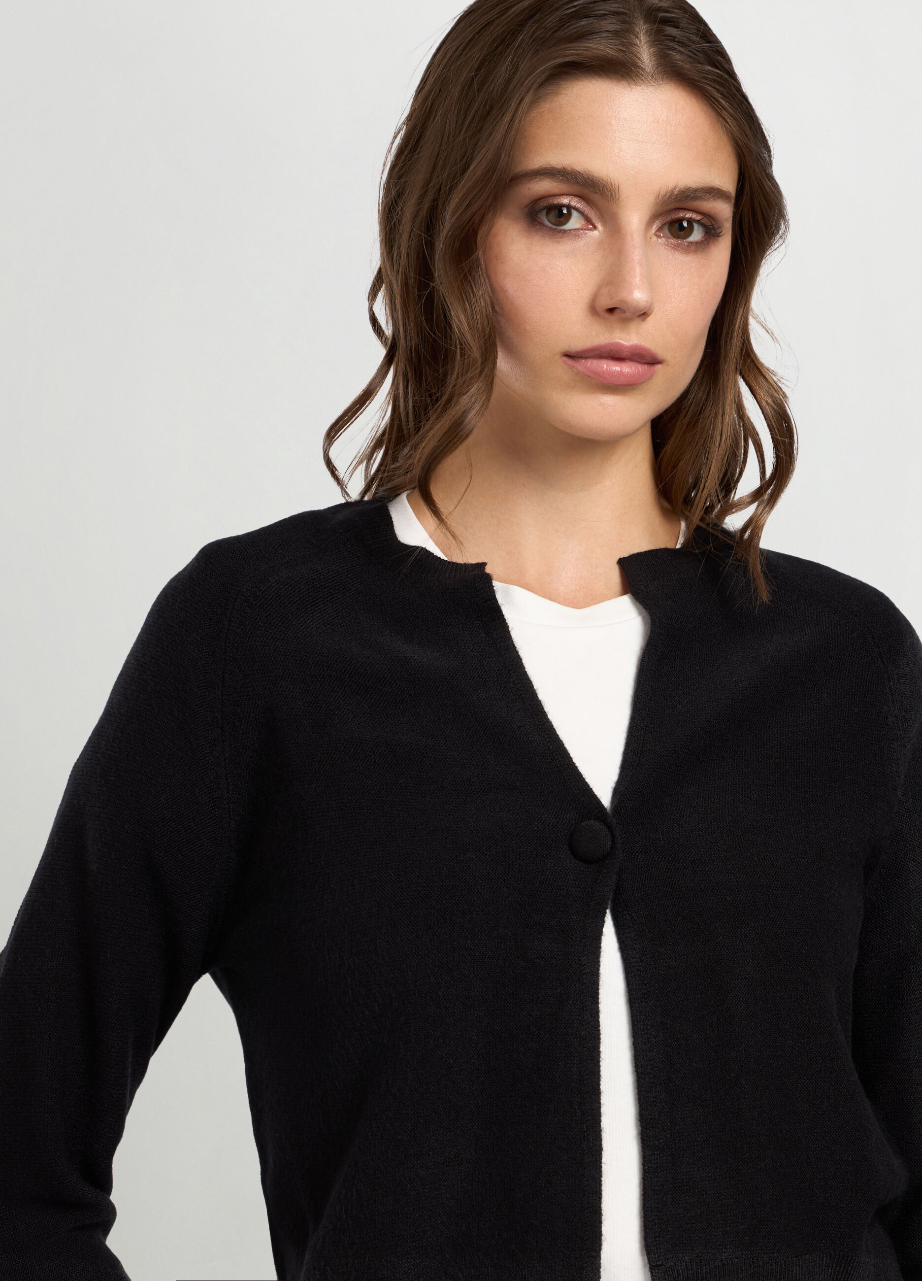 Cardigan tricot bottone donna_2