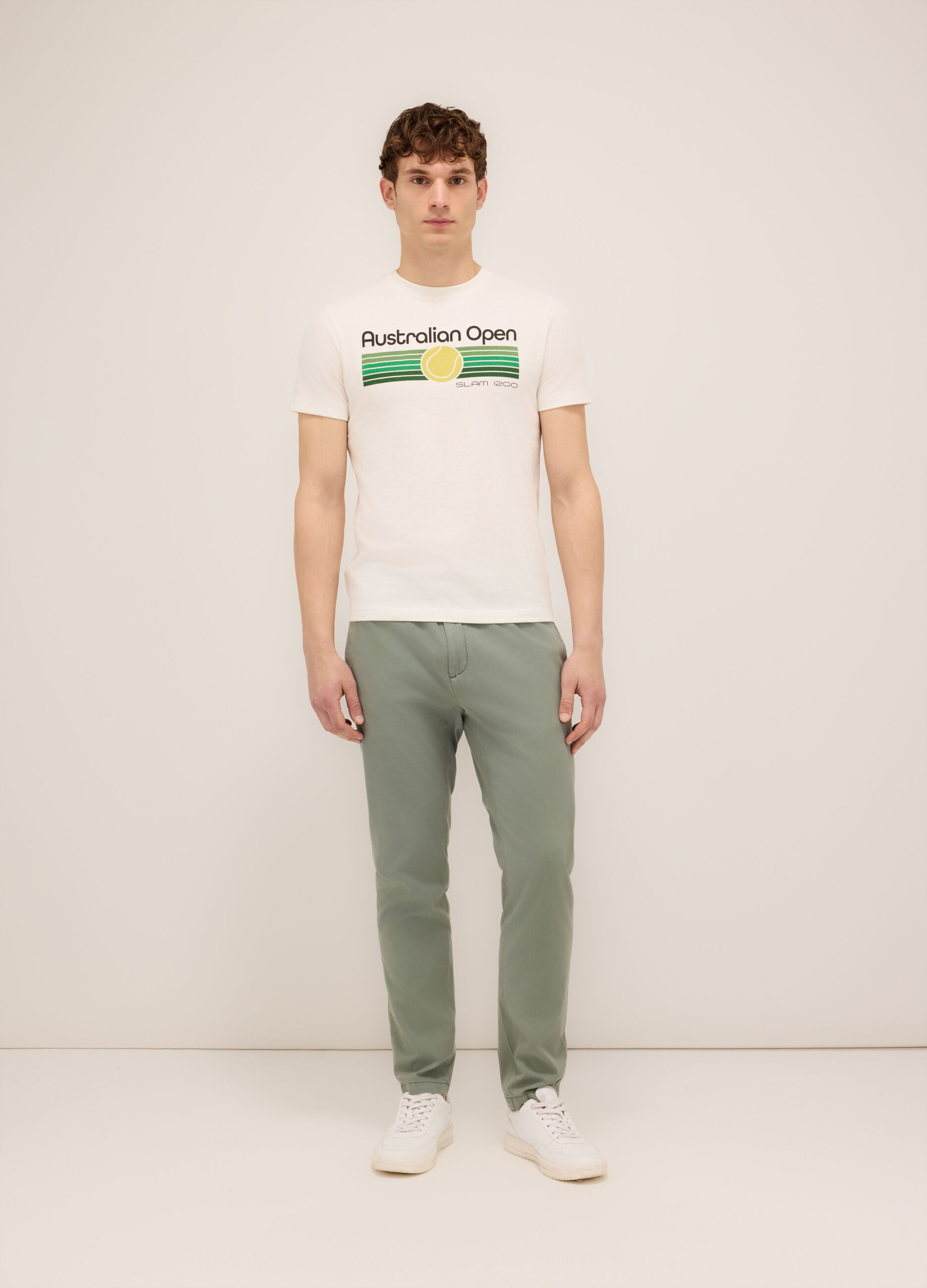 Pantalone chino in cotone e lyocell stretch uomo_0