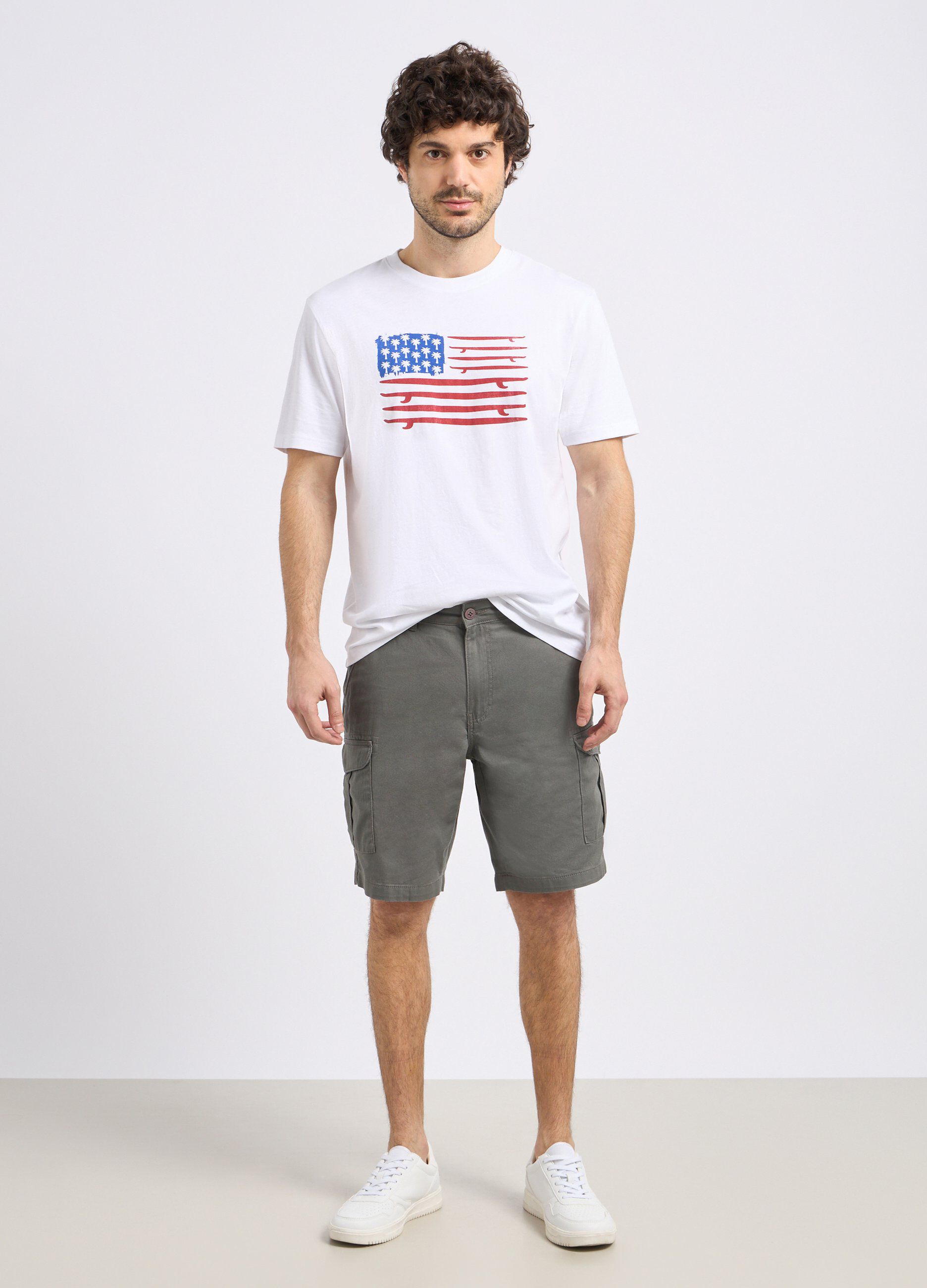 Shorts cargo in puro cotone uomo_0