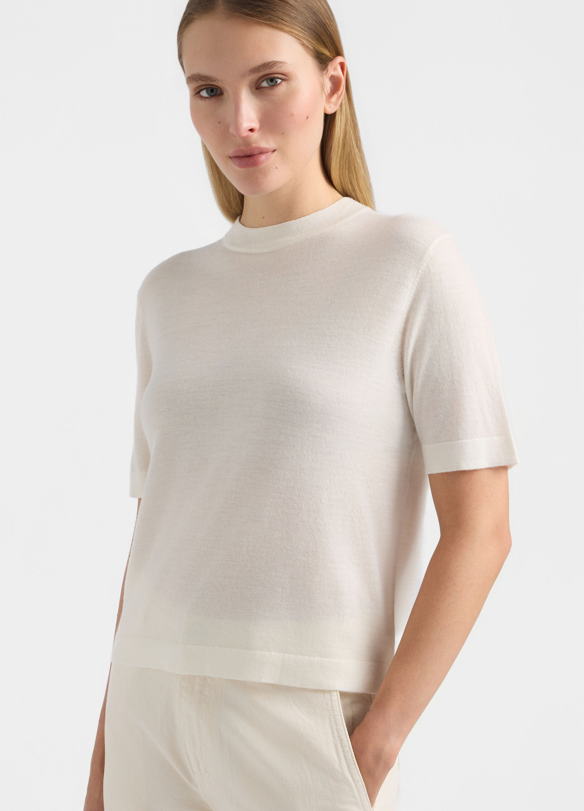 Maglia girocollo rasata donna_3