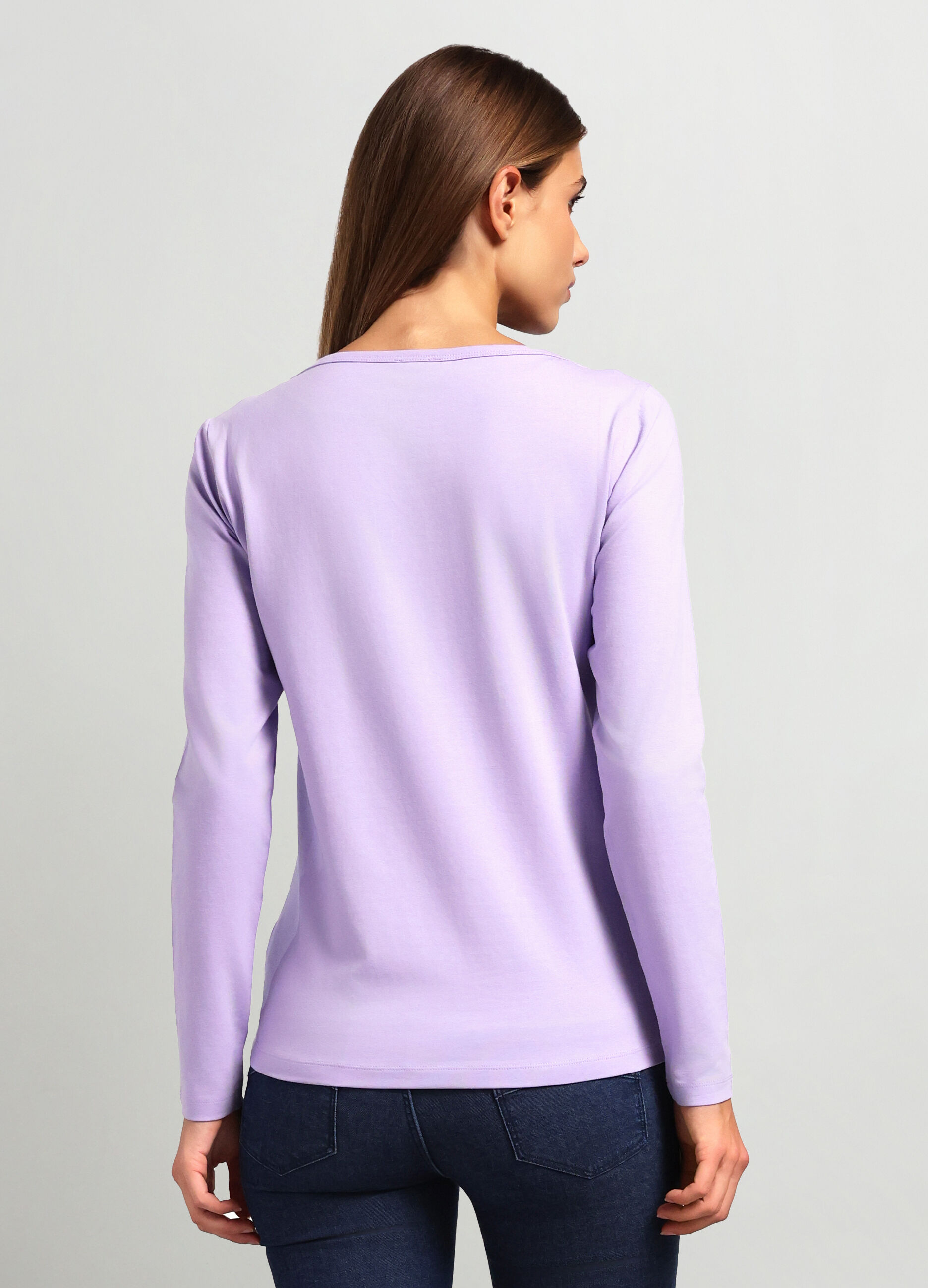 T-shirt in jersey di cotone stretch donna _1