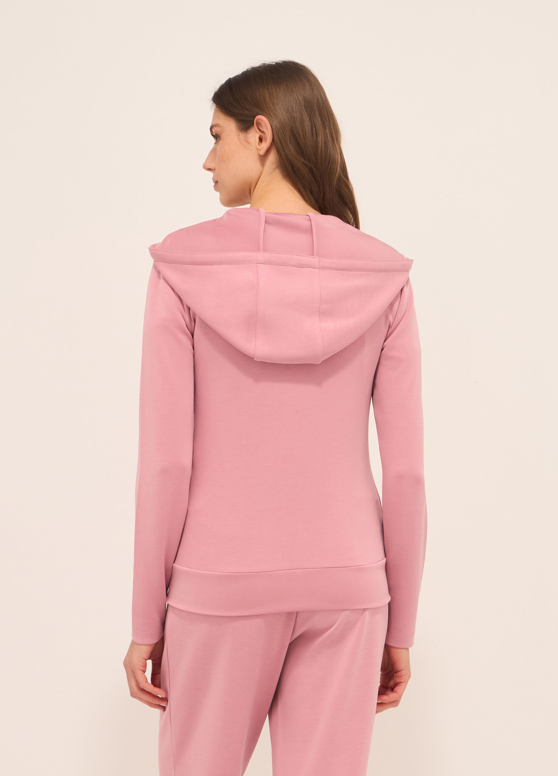 Felpa con cappuccio misto modal donna_1