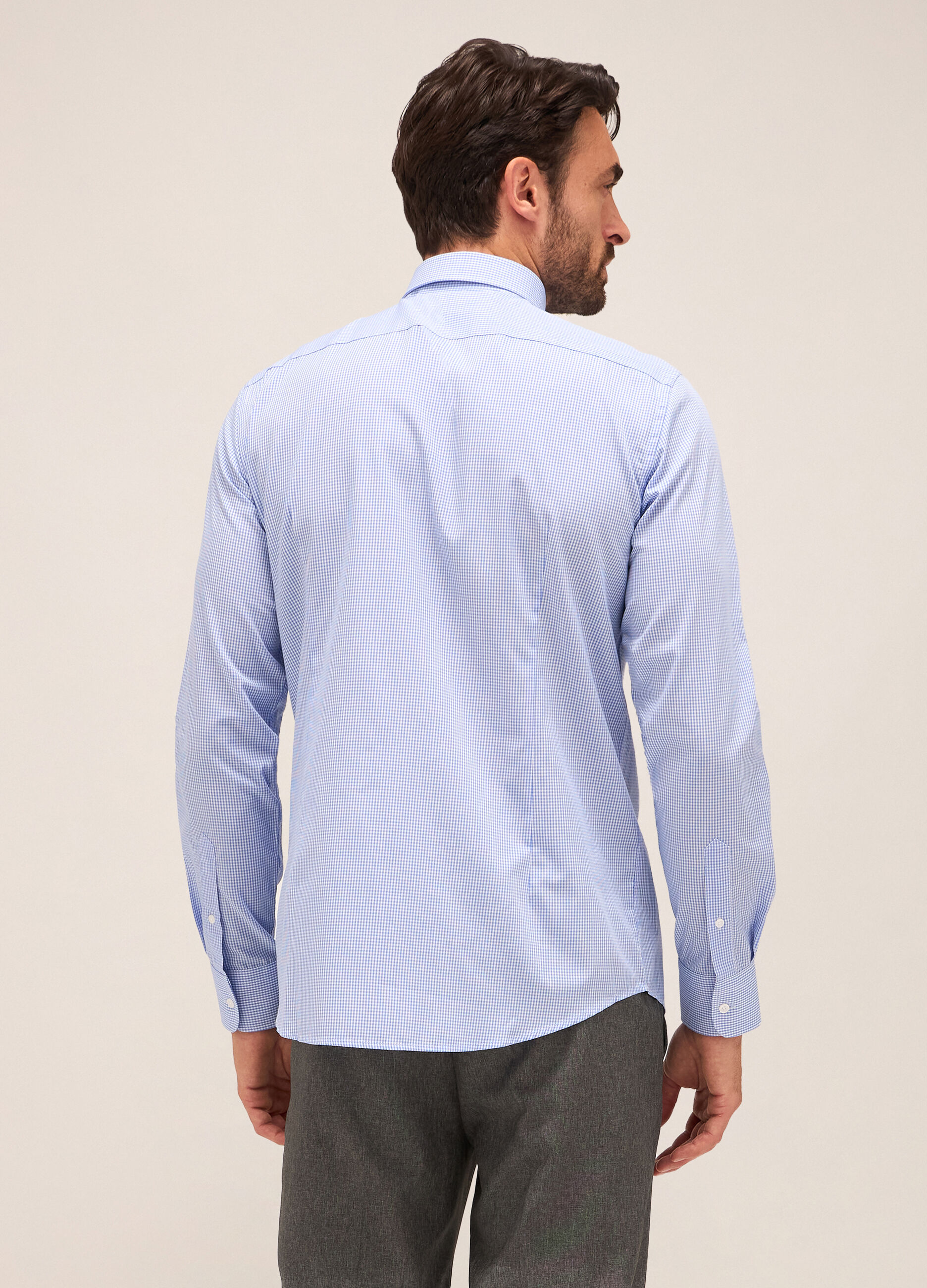 Camicia slim fit colletto classico in misto cotone uomo_1