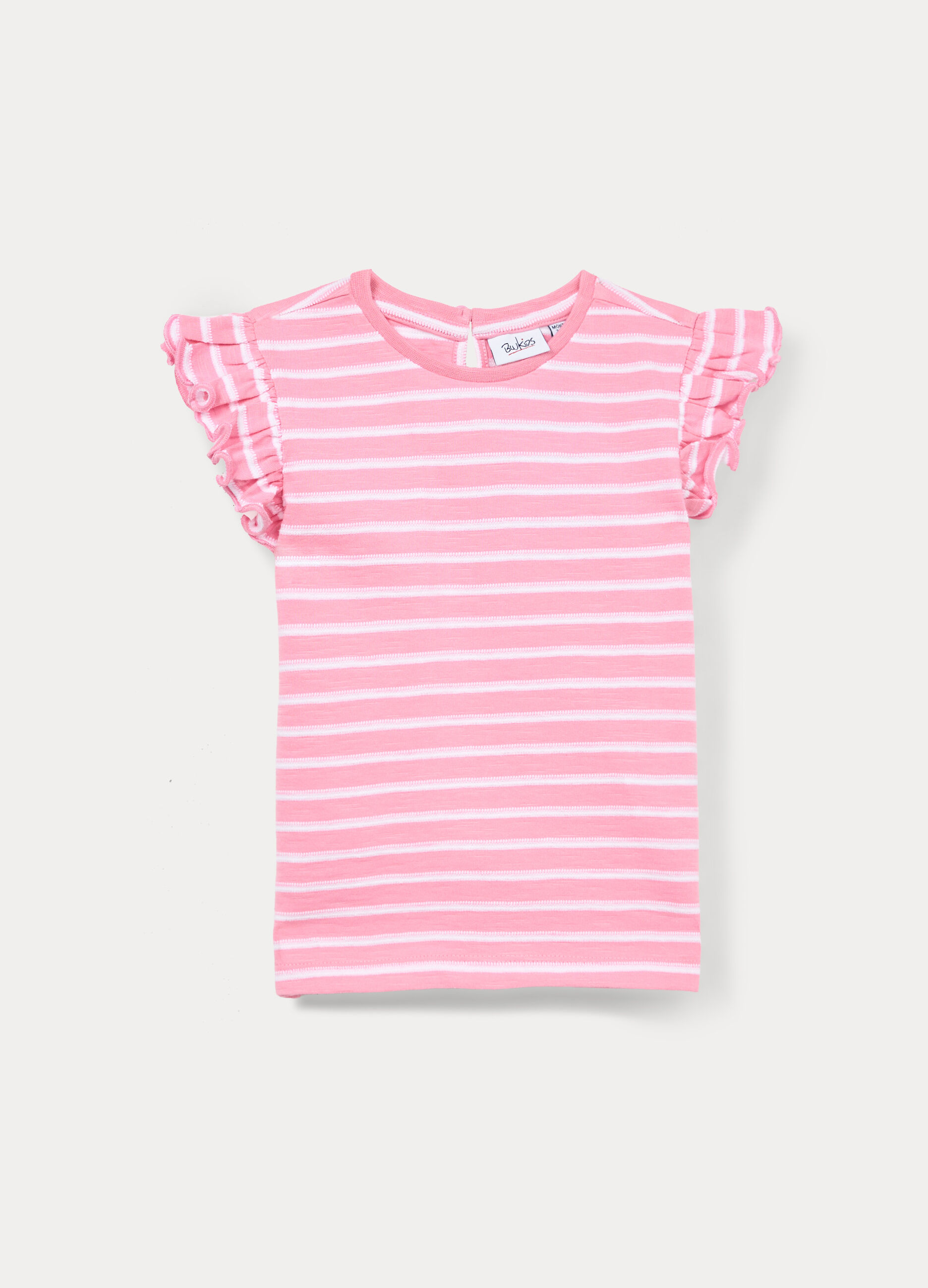 T-shirt in jersey slub di puro cotone bimba_0