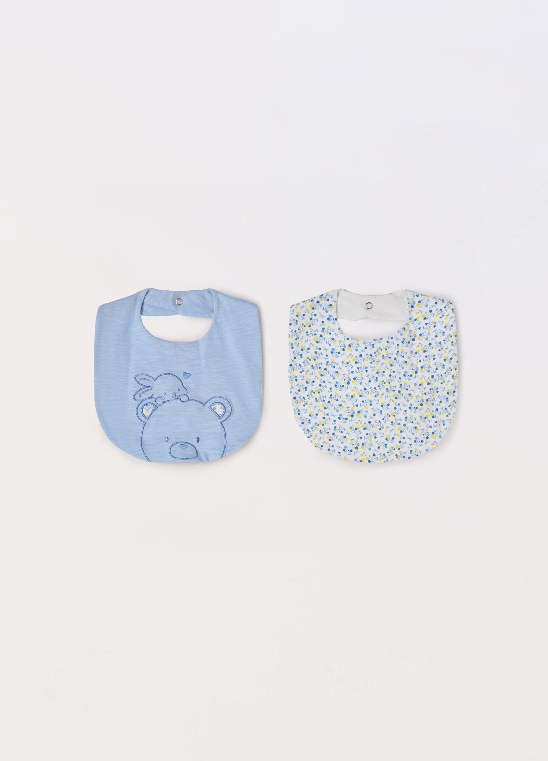 Pack 2 bavaglini in jersey di cotone neonato