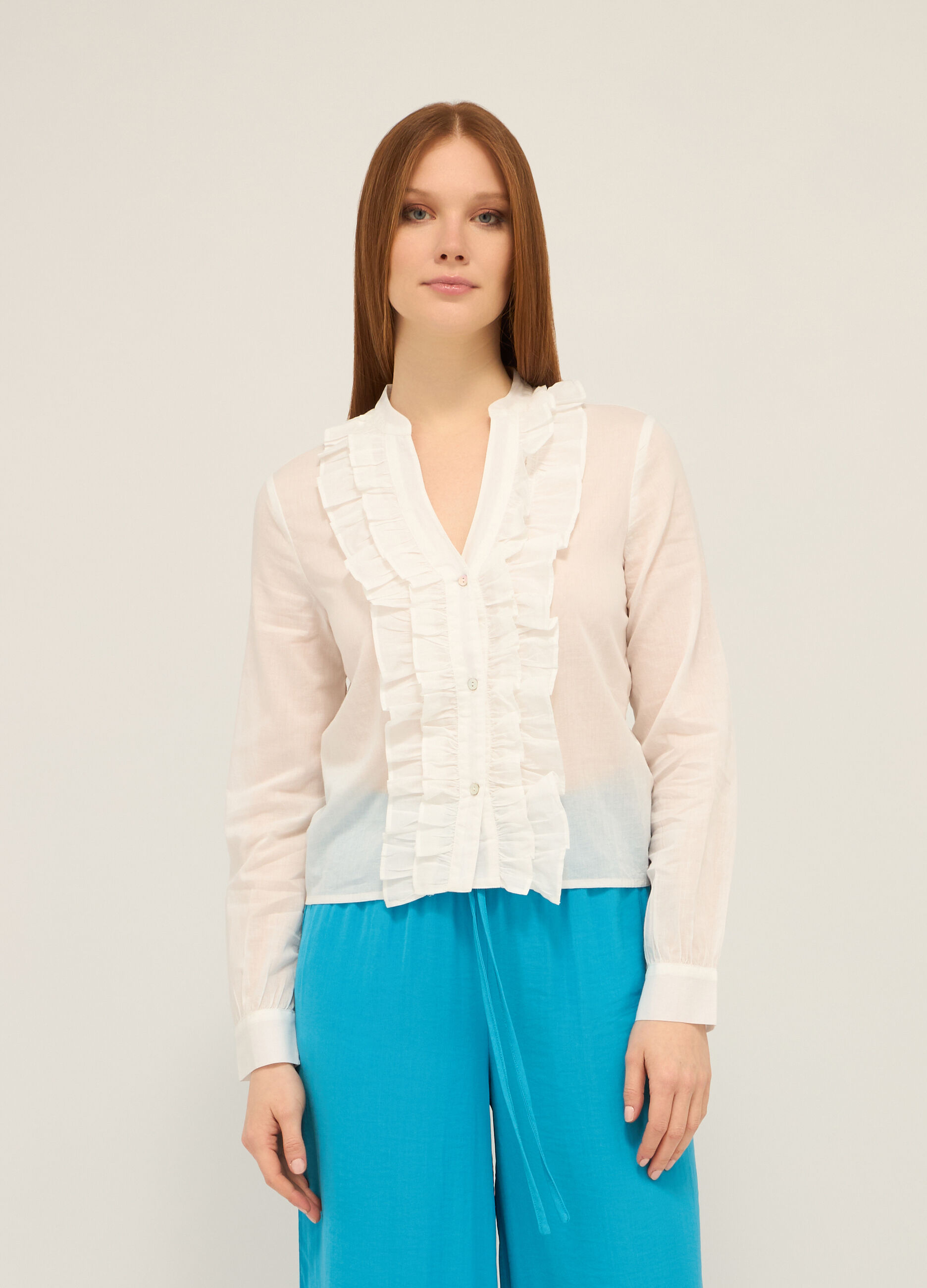 Camicia in puro cotone voile donna_0