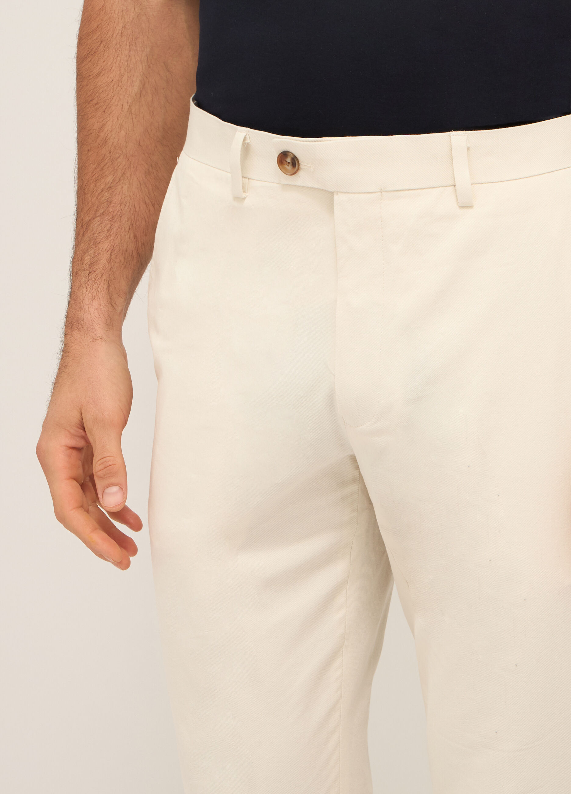Pantaloni chino slim fit in cotone e lino uomo