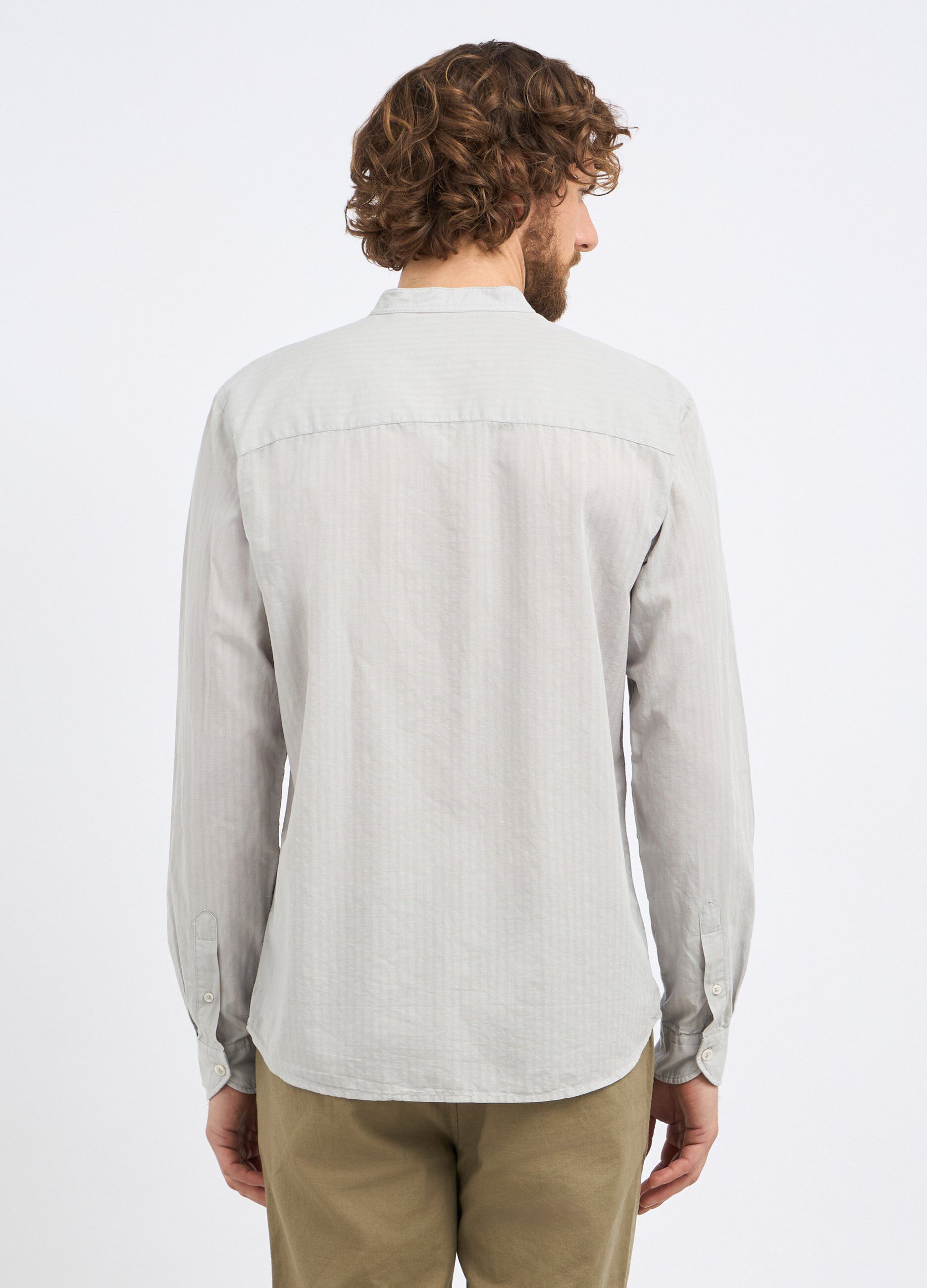 Camicia coreana in misto lino uomo_1