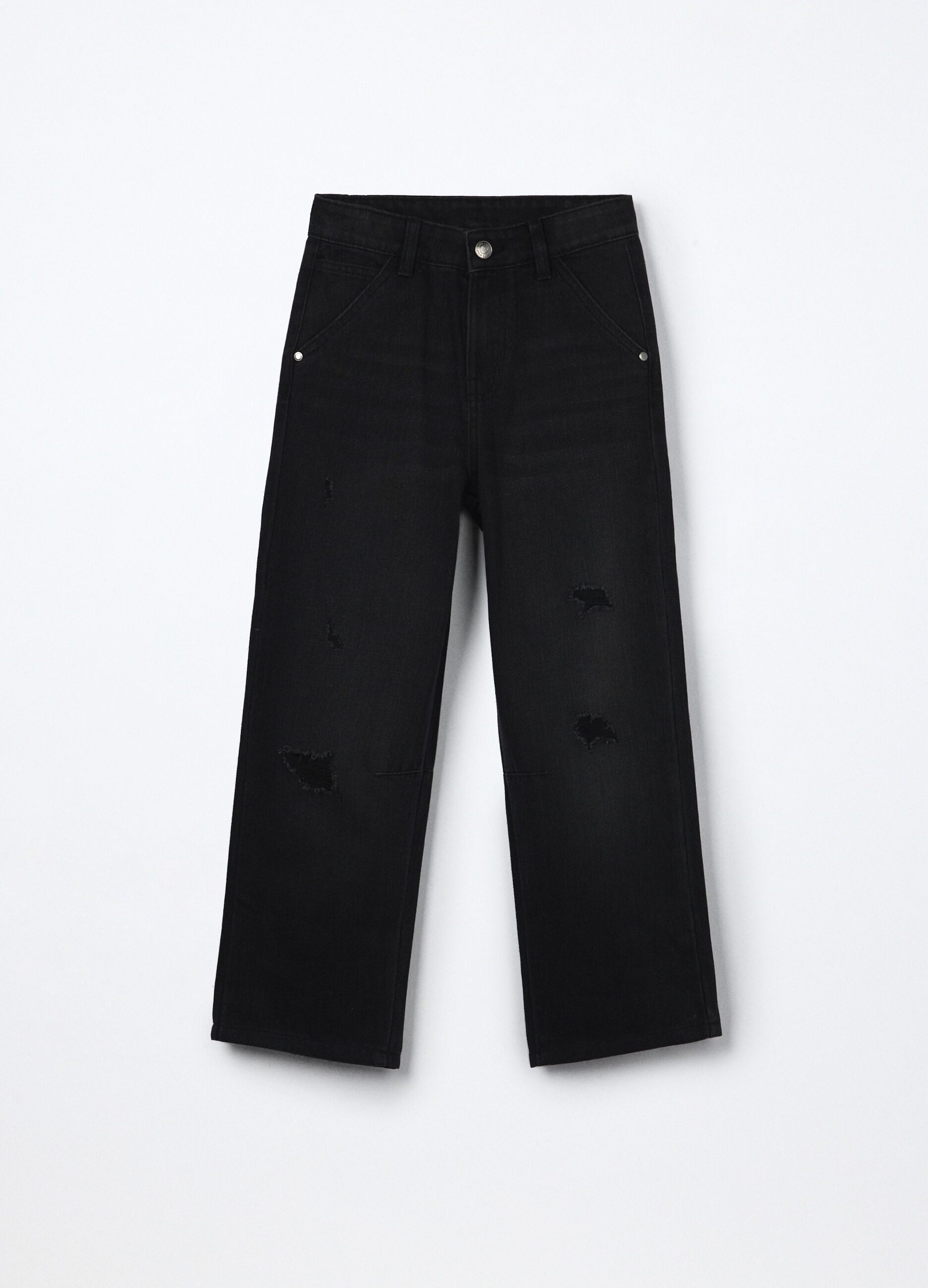 Pantaloni in denim misto cotone ragazzo_0