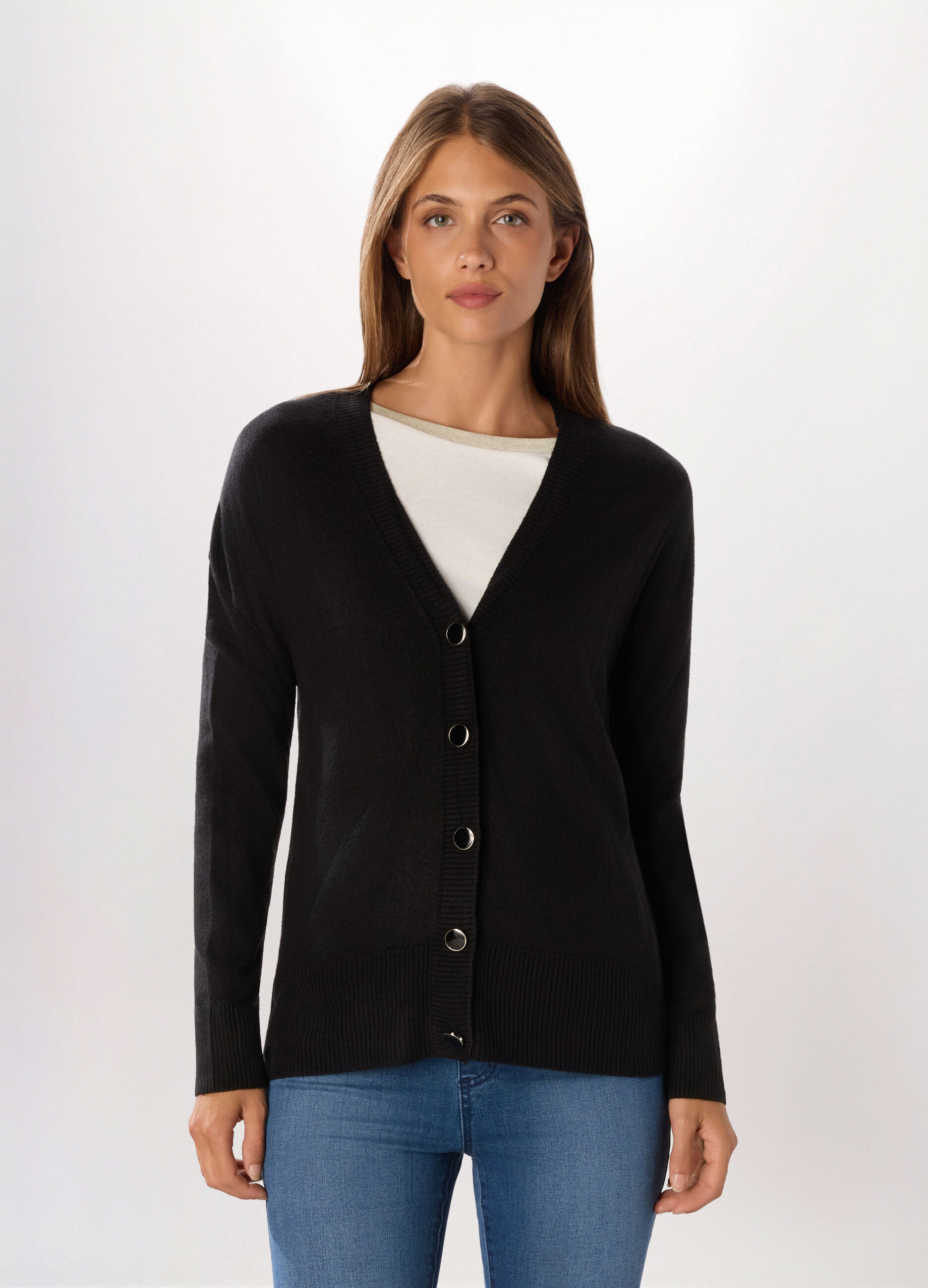 Cardigan con scollo a V donna_0