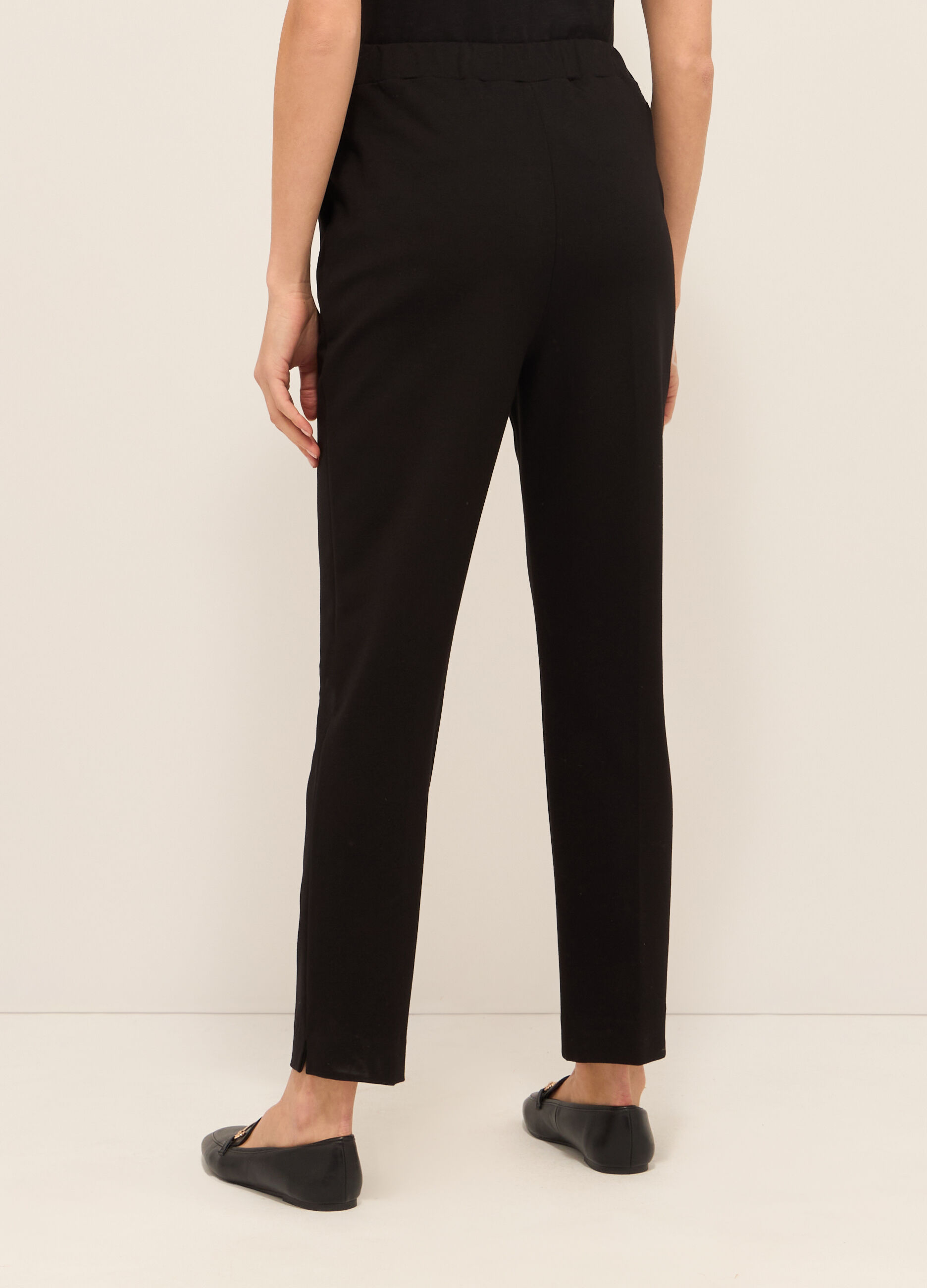 Pantaloni in punto Milano stretch donna_1