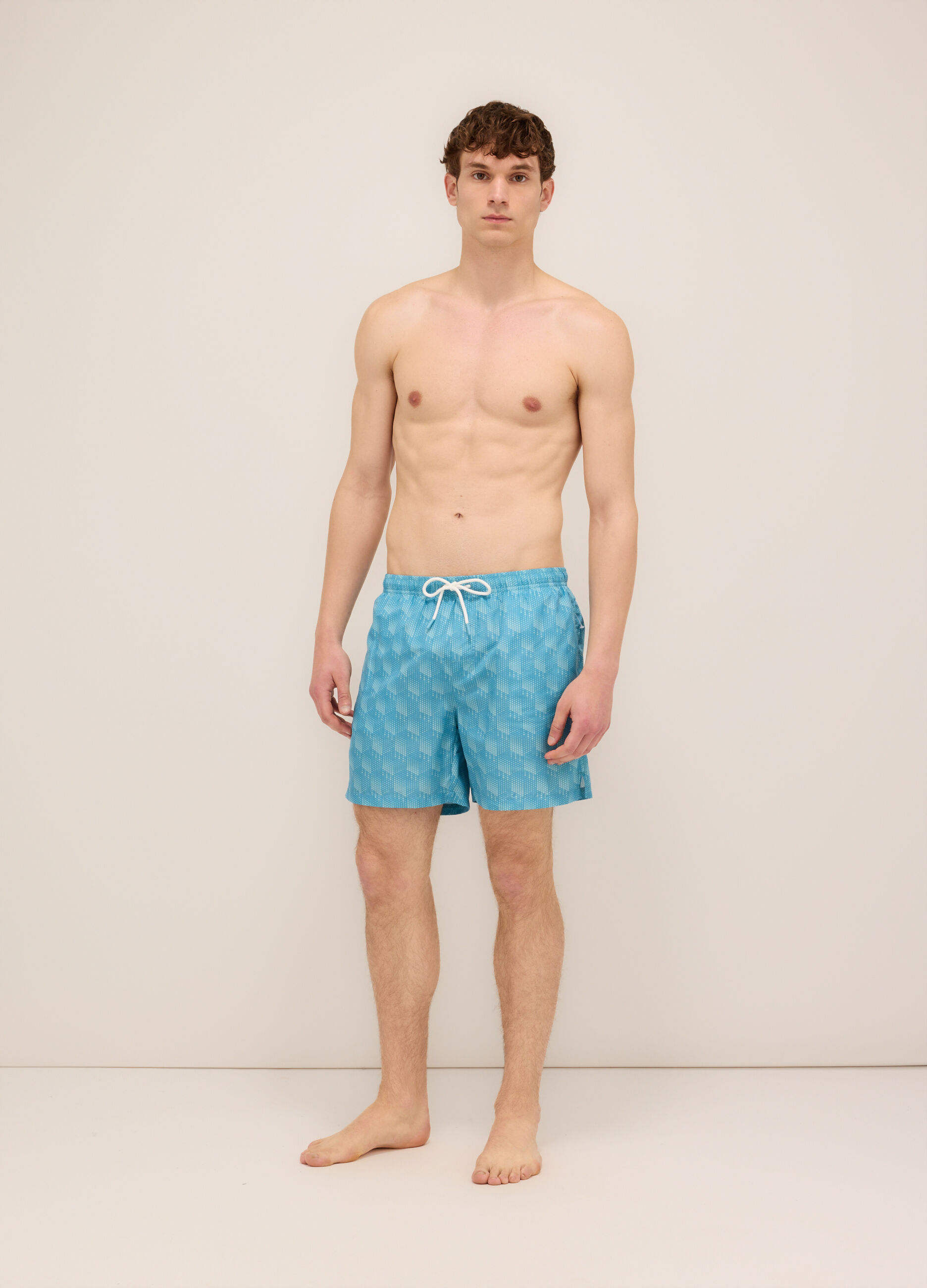 Boxer mare con stampa uomo_0