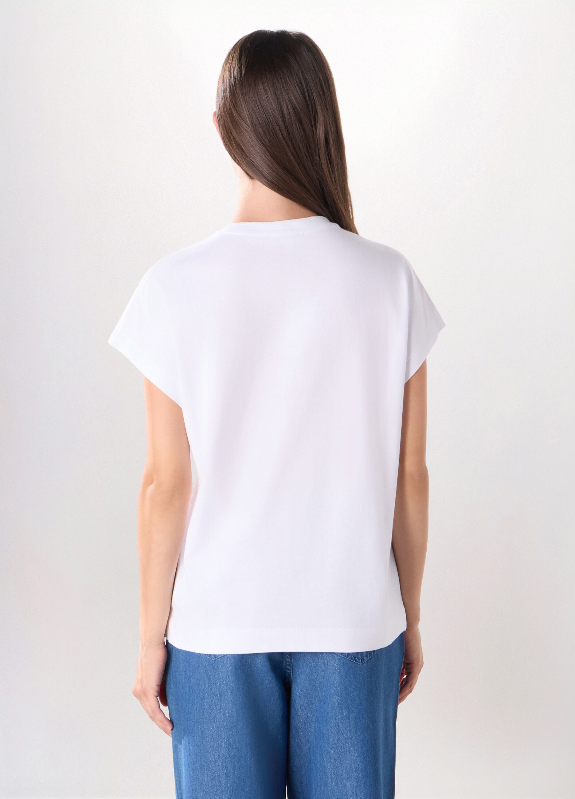 T-shirt in jersey di puro cotone donna_1