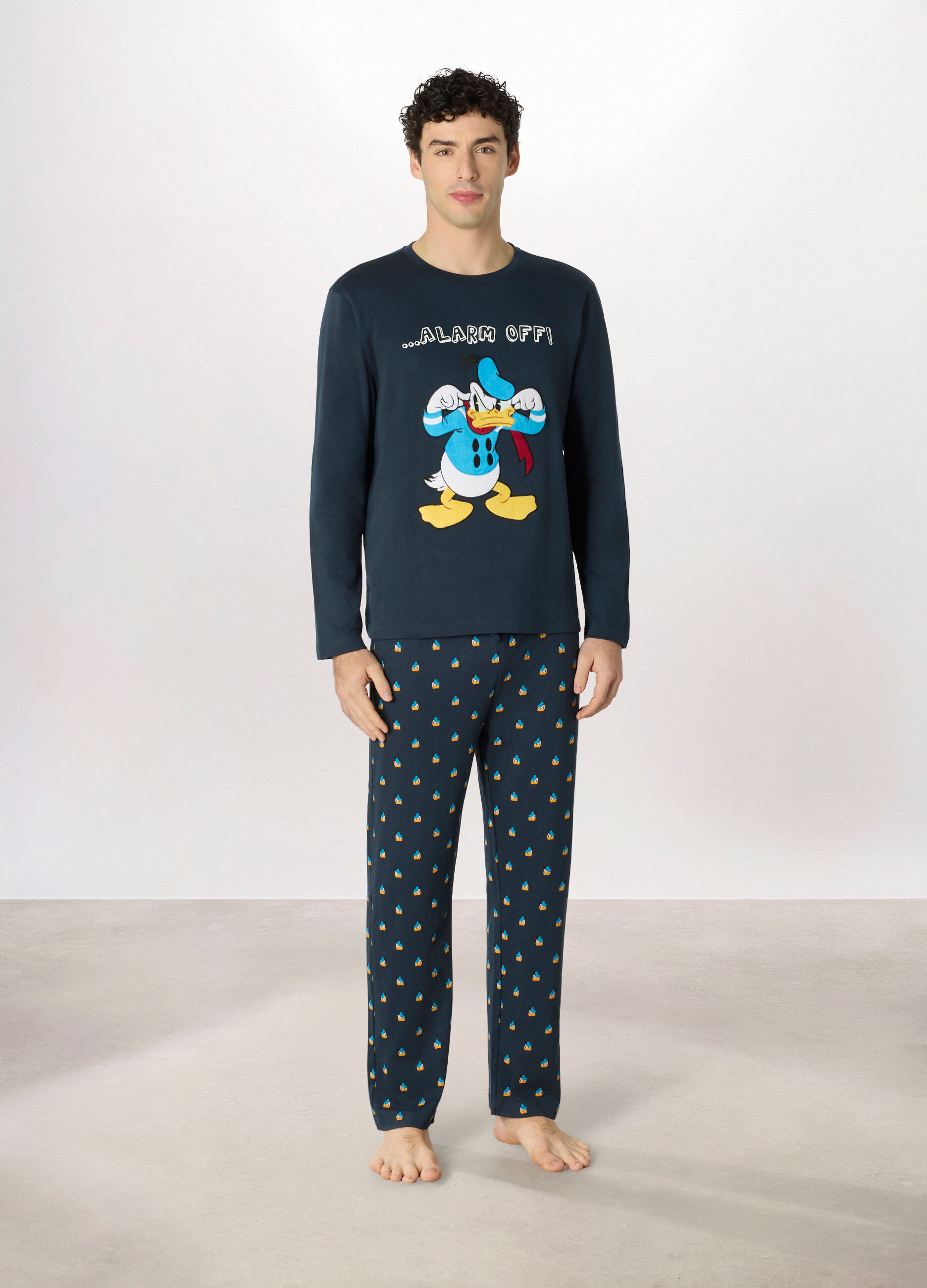 Pigiama lungo Paperino in interlock di cotone uomo_0