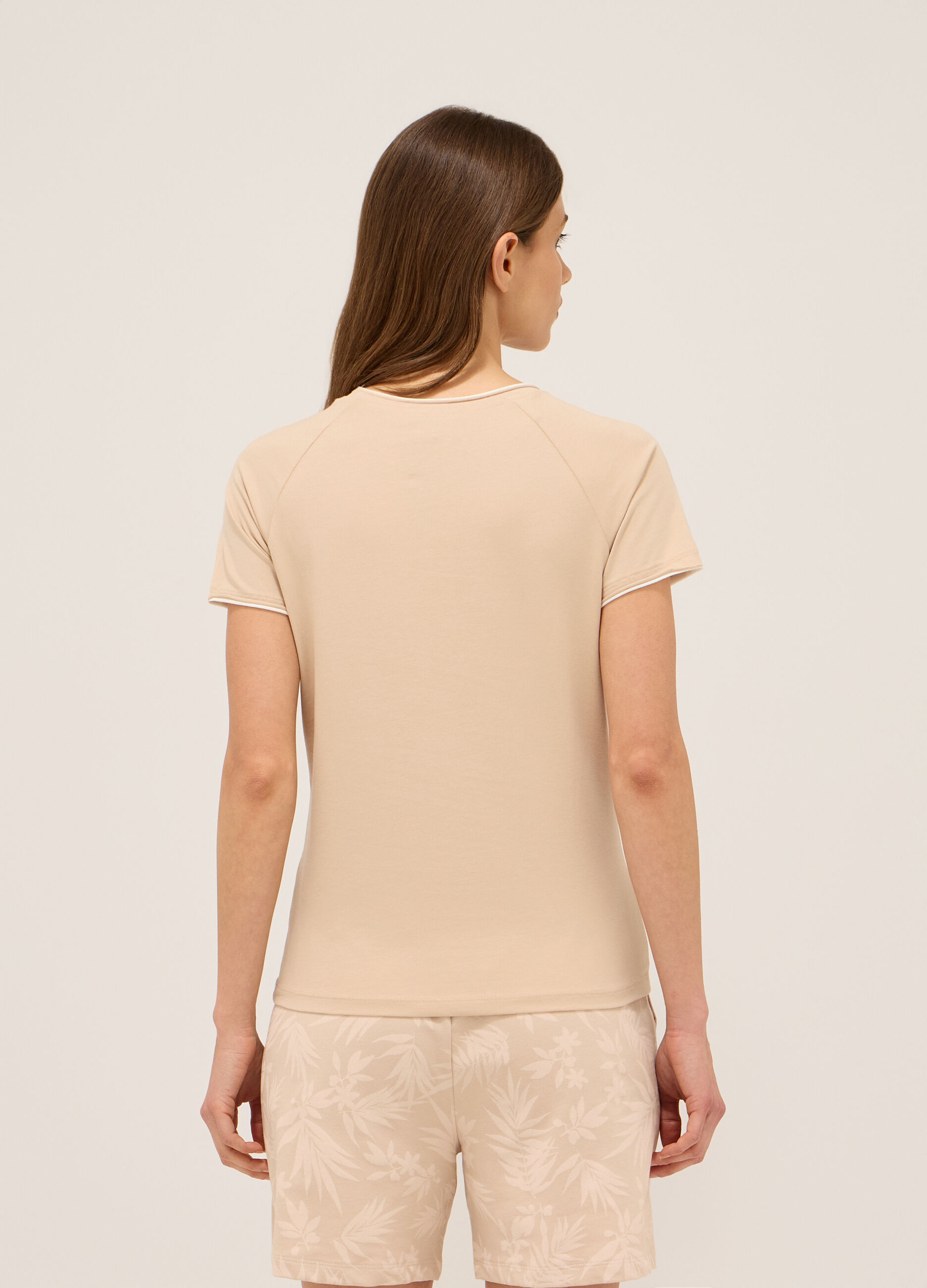 T-shirt in jersey di cotone stretch donna_1